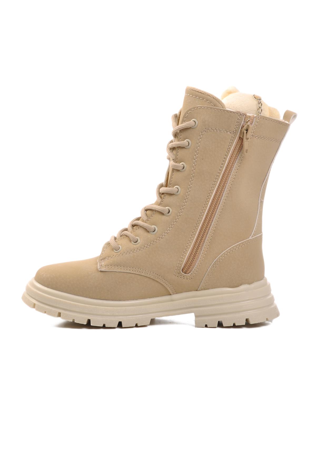 Perla F Bej Hakiki Deri Kız Çocuk Bot - Görsel 3