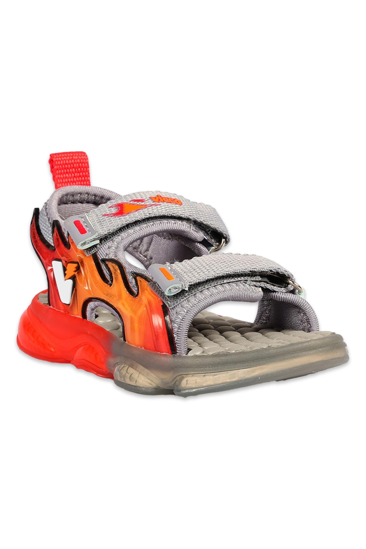 332.B25Y.256 Jack Bebe Işıklı Phylon Gri Erkek Çocuk Sandalet - Görsel 2