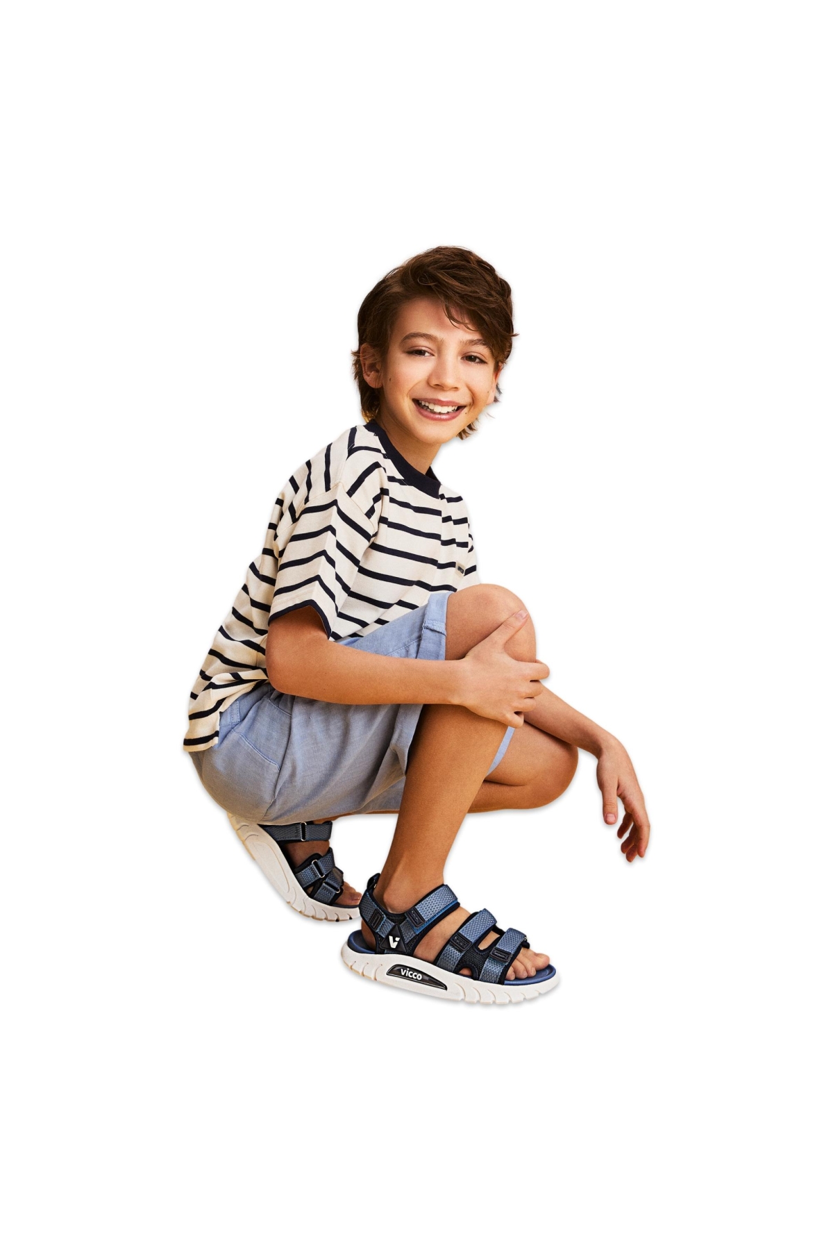 332.F25Y.212 Cube Filet Phylon Lacivert Çocuk Sandalet - Görsel 4