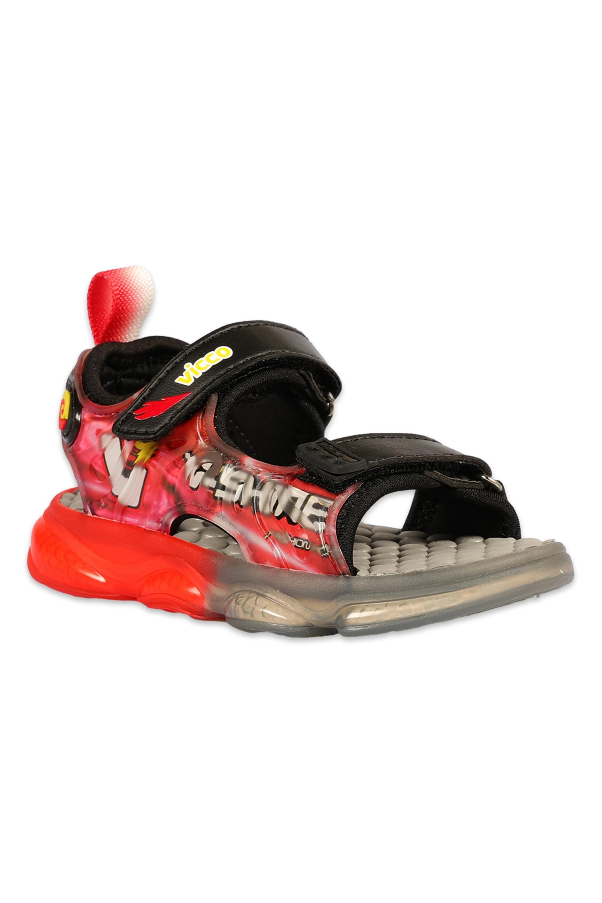 332.B25Y.255 Felipe Bebe Işıklı Phylon Siyah-Beyaz Erkek Çocuk Sandalet - Görsel 2