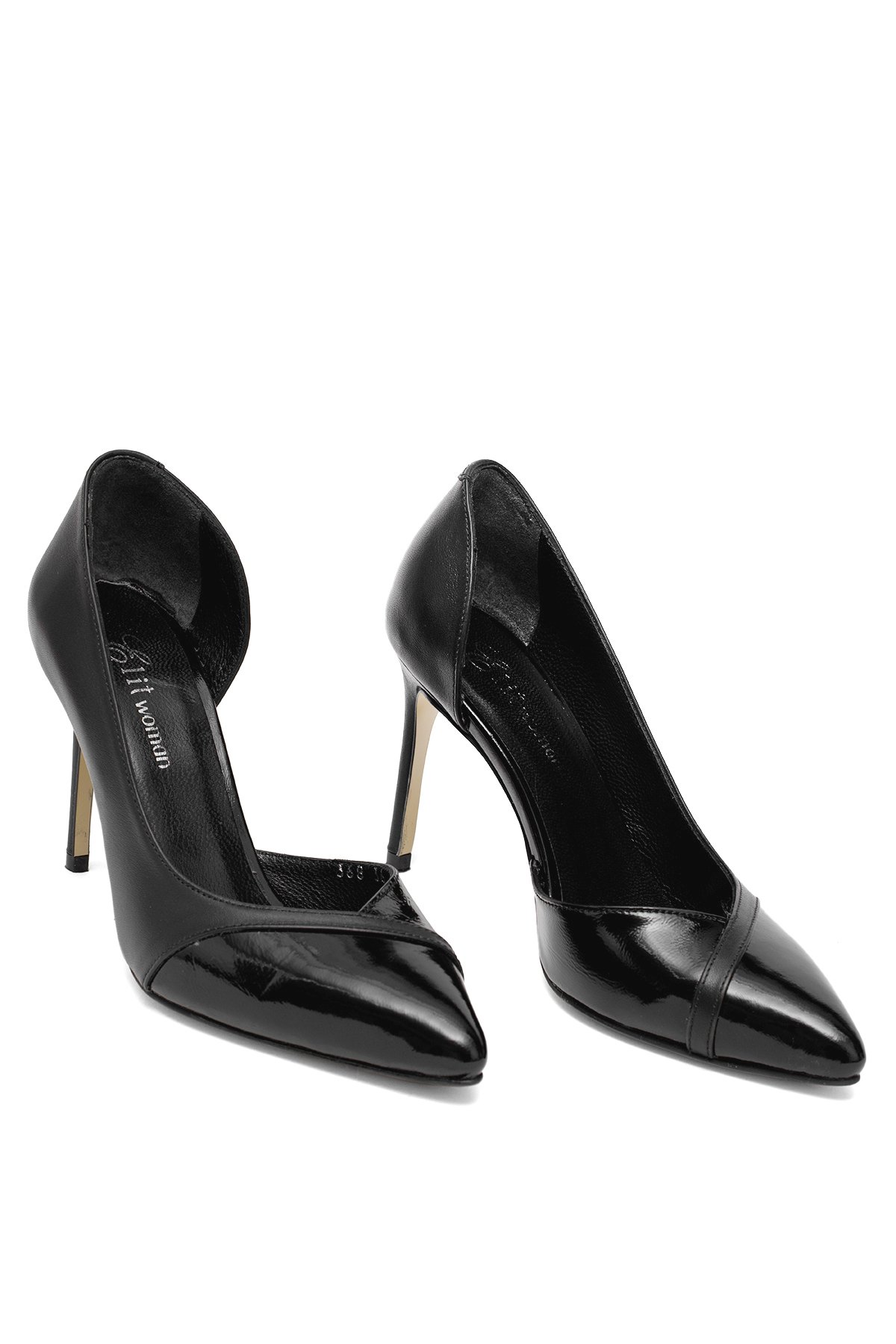 Elit Arlena Kadın Hakiki Deri Stiletto Siyah - Görsel 3