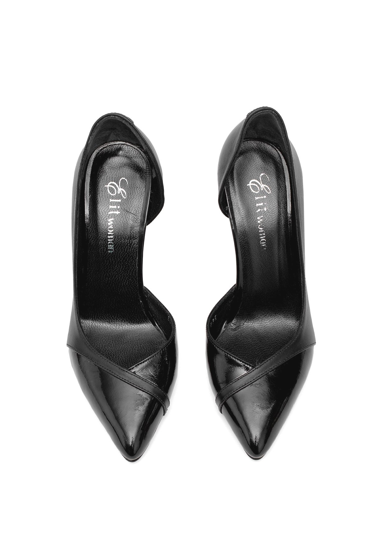 Elit Arlena Kadın Hakiki Deri Stiletto Siyah - Görsel 5