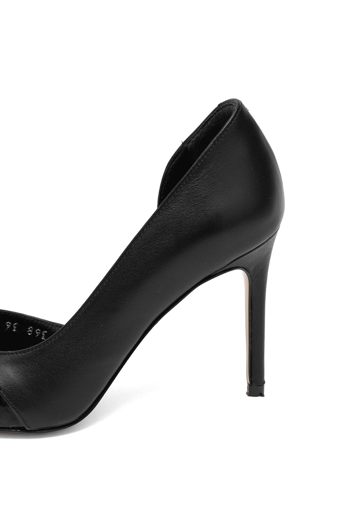 Elit Arlena Kadın Hakiki Deri Stiletto Siyah - Görsel 9