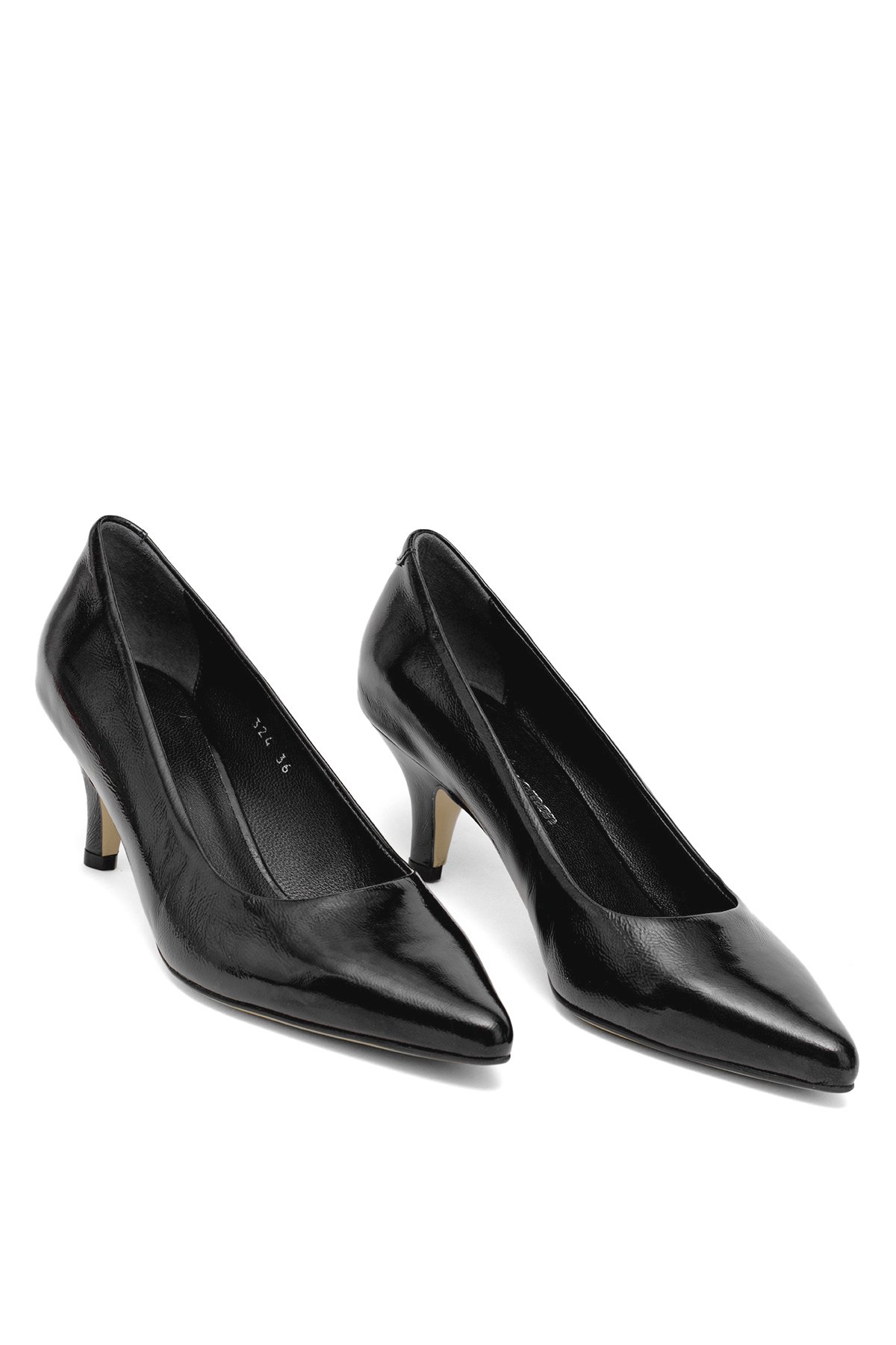 Elit Elysia Kadın Hakiki Rugan Deri Stiletto Siyah - Görsel 3