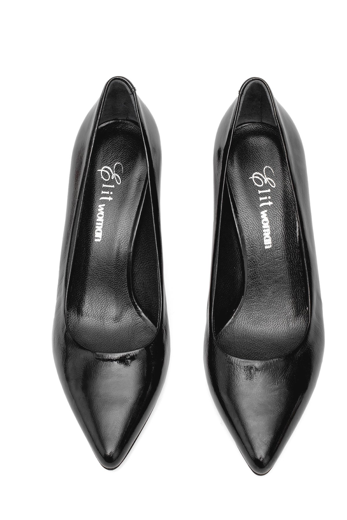 Elit Elysia Kadın Hakiki Rugan Deri Stiletto Siyah - Görsel 5