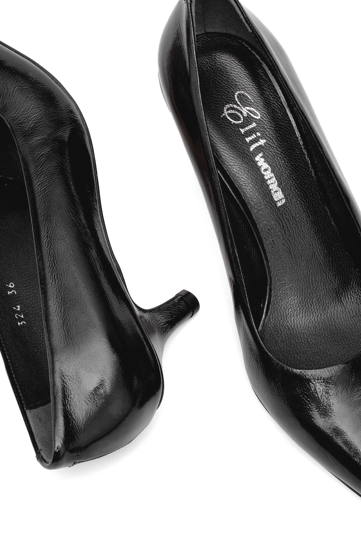 Elit Elysia Kadın Hakiki Rugan Deri Stiletto Siyah - Görsel 7