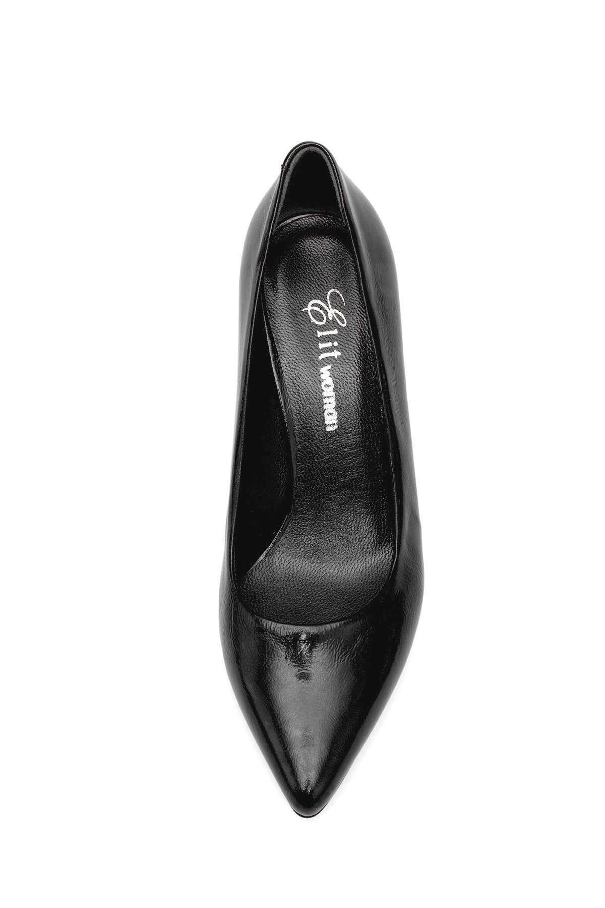 Elit Elysia Kadın Hakiki Rugan Deri Stiletto Siyah - Görsel 8