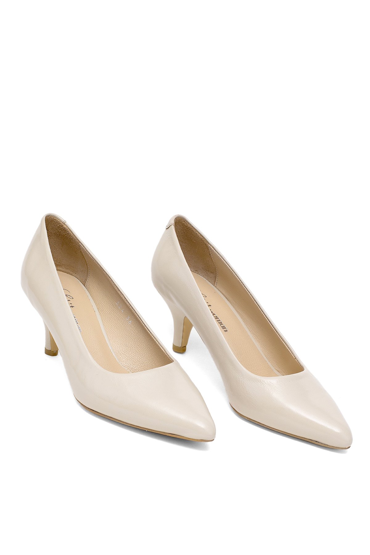 Elit Elysia Kadın Hakiki Rugan Deri Stiletto Bej - Görsel 3