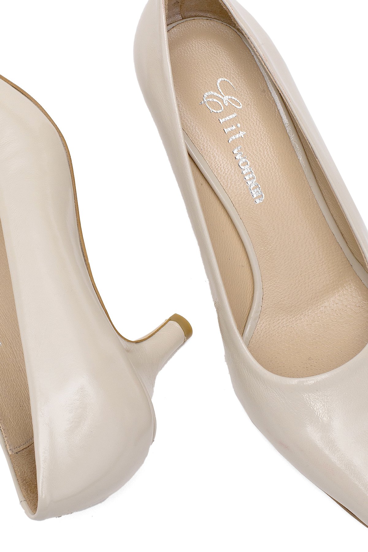 Elit Elysia Kadın Hakiki Rugan Deri Stiletto Bej - Görsel 7