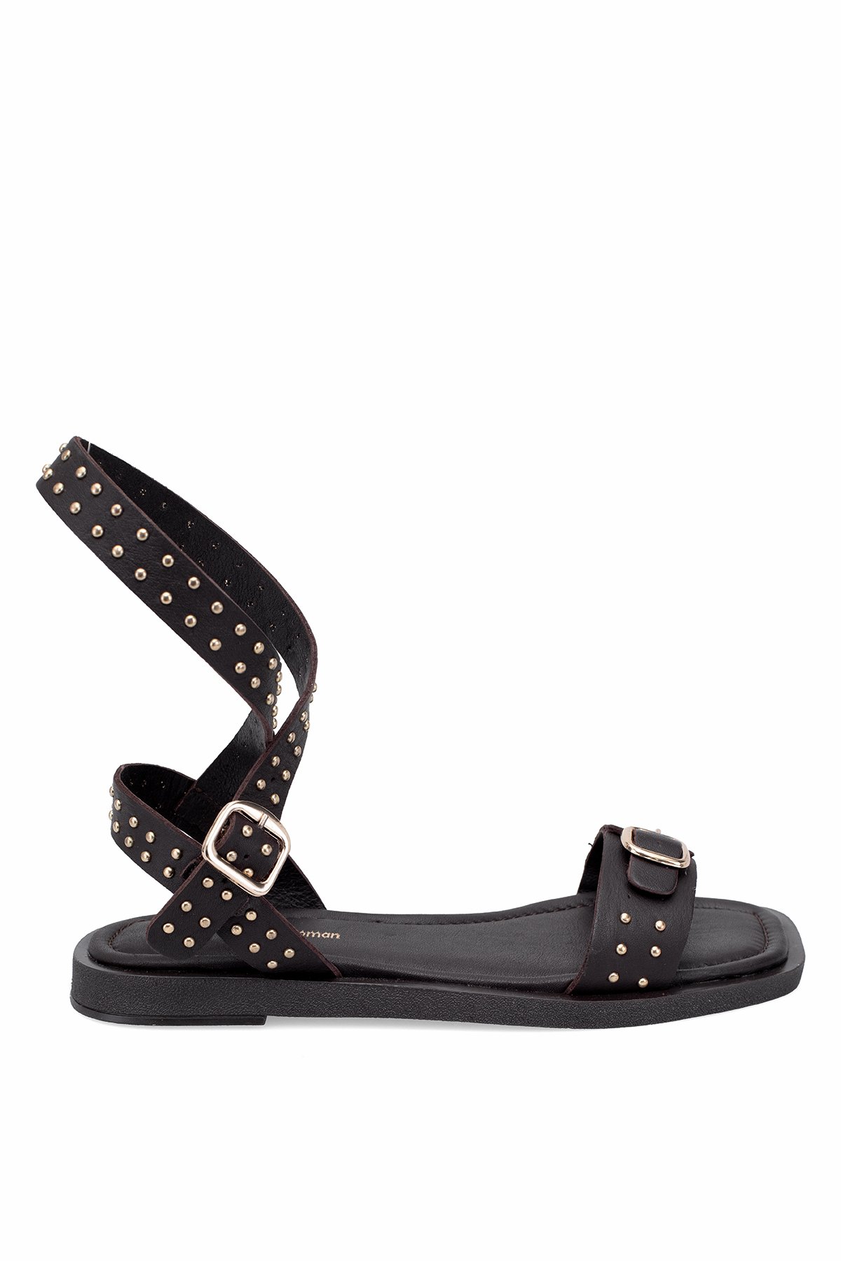 Elit Maribelle Kadın Hakiki Deri Ortopedik Düz Sandalet Kahverengi - Görsel 2