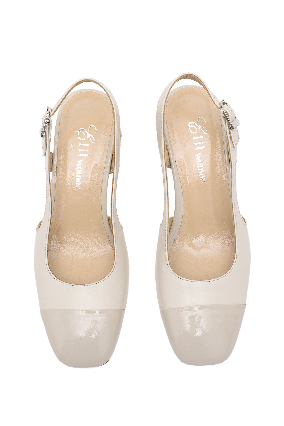 Elit Serina Kadın Hakiki Deri Klasik Topuklu Ayakkabı Bej - Görsel 5