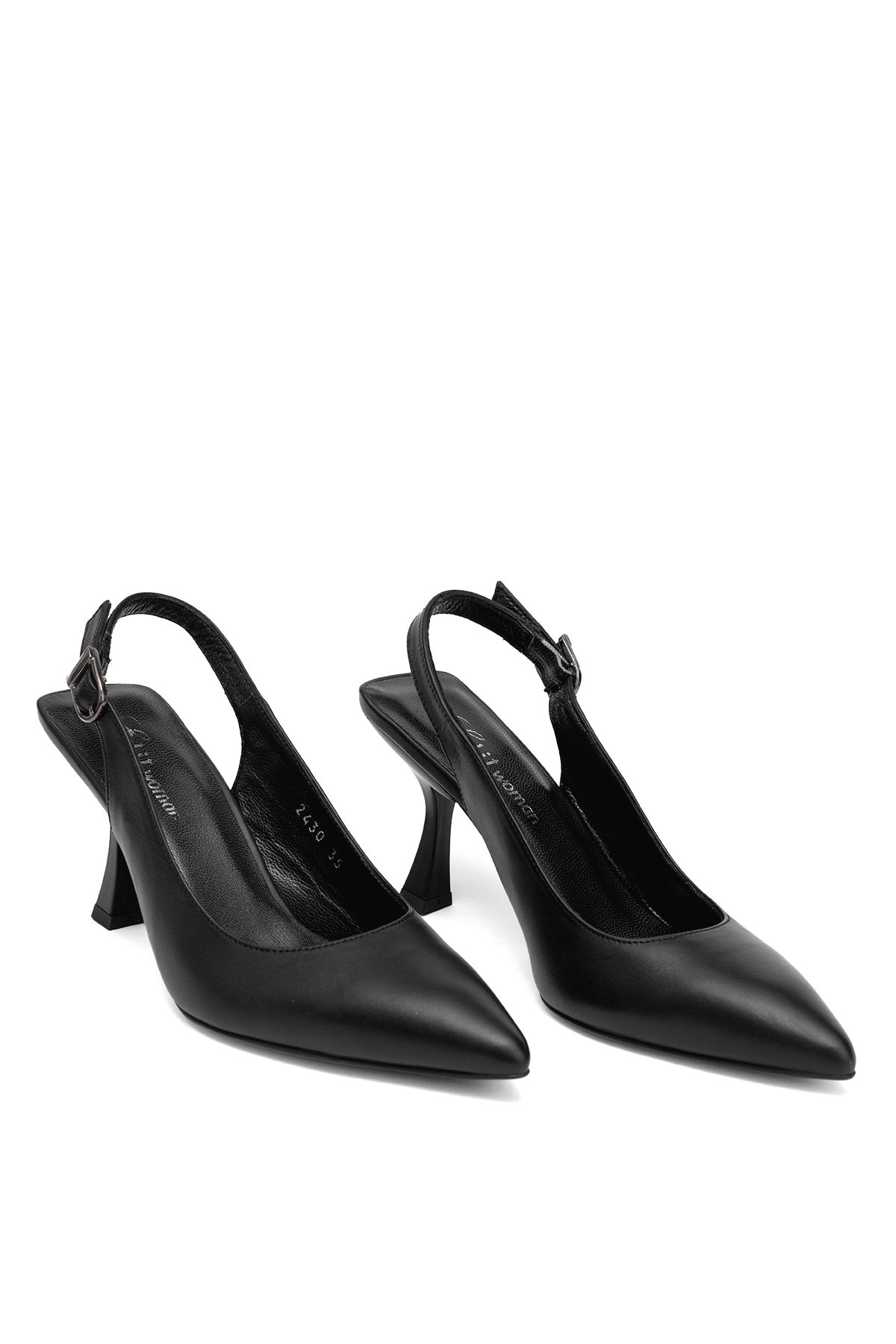 Elit Calissa Kadın Hakiki Deri Klasik Topuklu Ayakkabı Siyah - Görsel 3