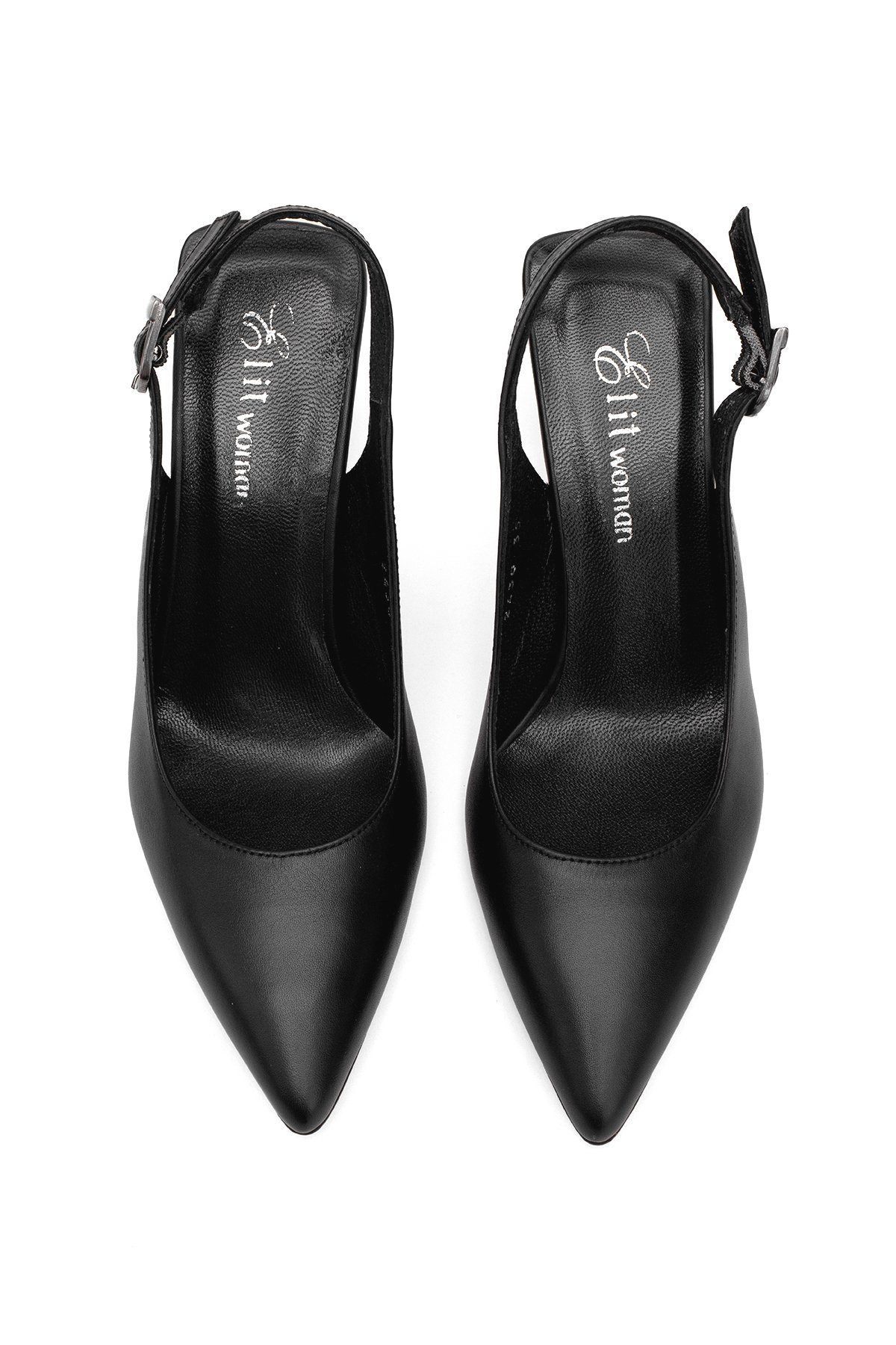Elit Calissa Kadın Hakiki Deri Klasik Topuklu Ayakkabı Siyah - Görsel 5