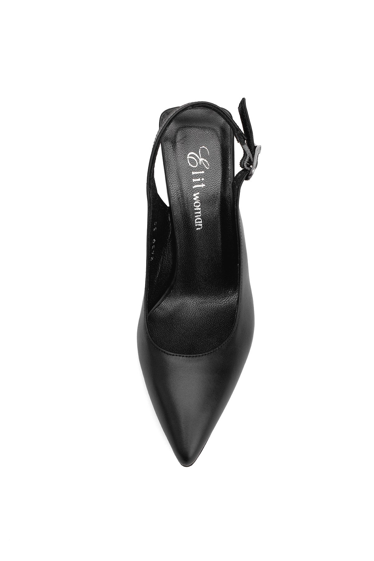 Elit Calissa Kadın Hakiki Deri Klasik Topuklu Ayakkabı Siyah - Görsel 8