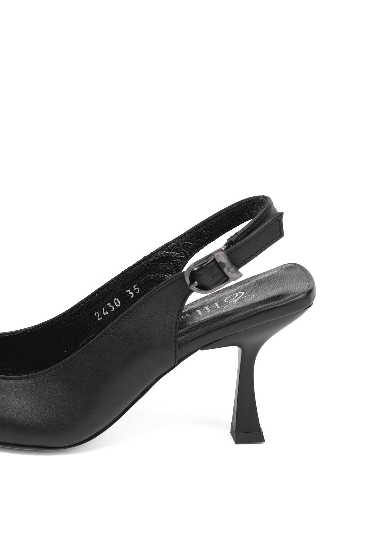 Elit Calissa Kadın Hakiki Deri Klasik Topuklu Ayakkabı Siyah - Görsel 9