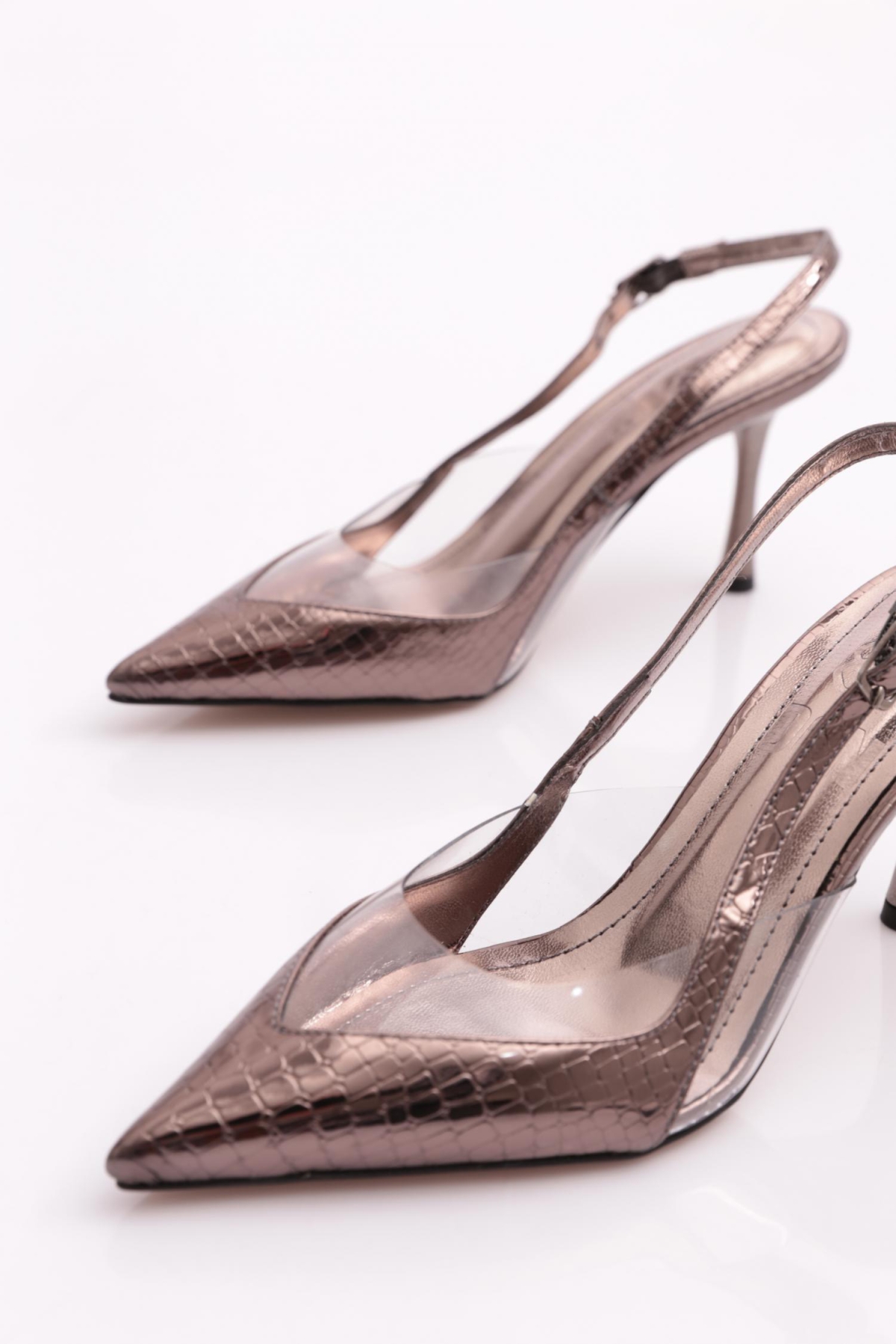 7016 Kadin Arkadan Bağlamali Topuklu Ayakkabi - Görsel 5