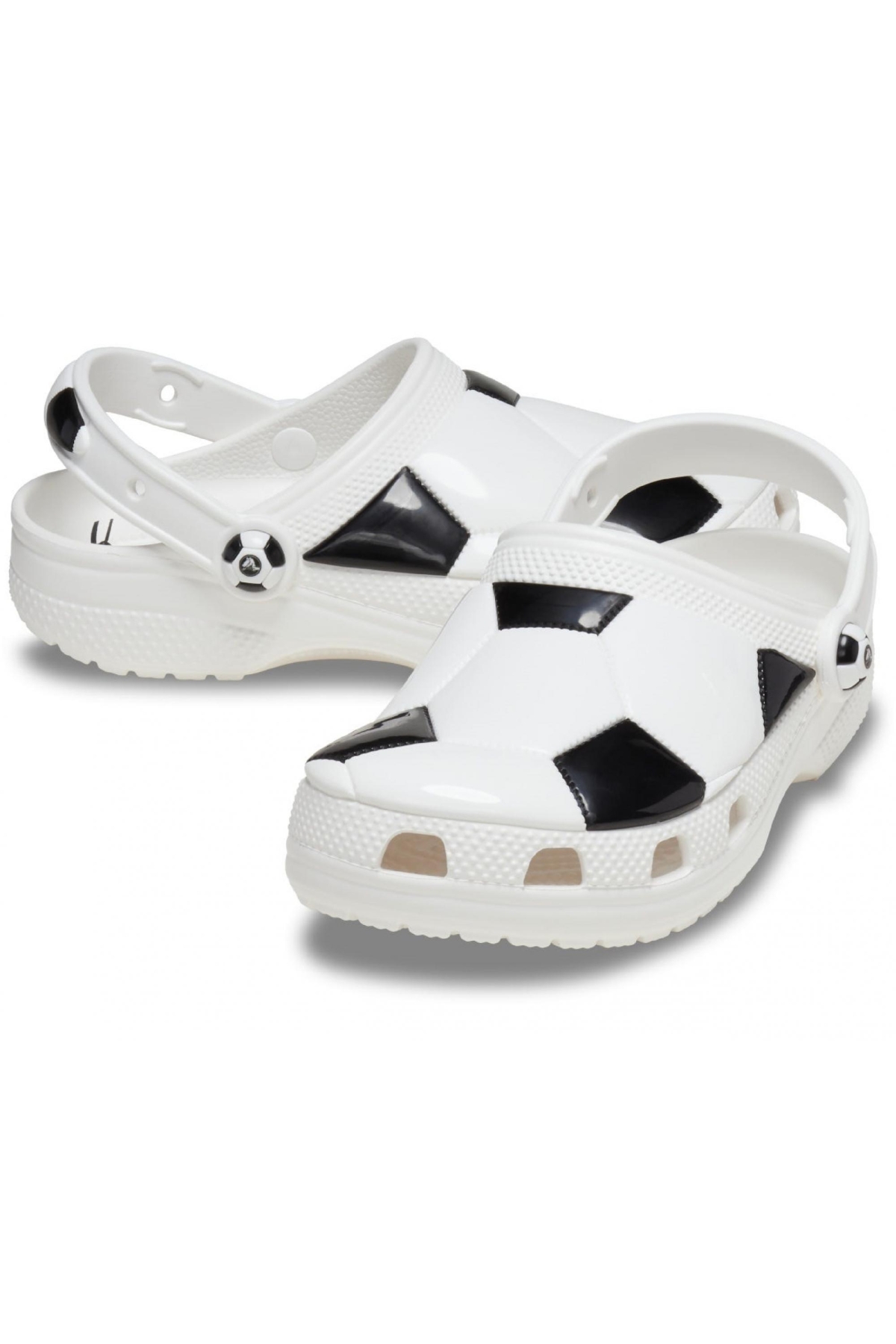 210157 Classic Soccer Ball Clog K Beyaz-Siyah Çocuk Terlik - Görsel 5