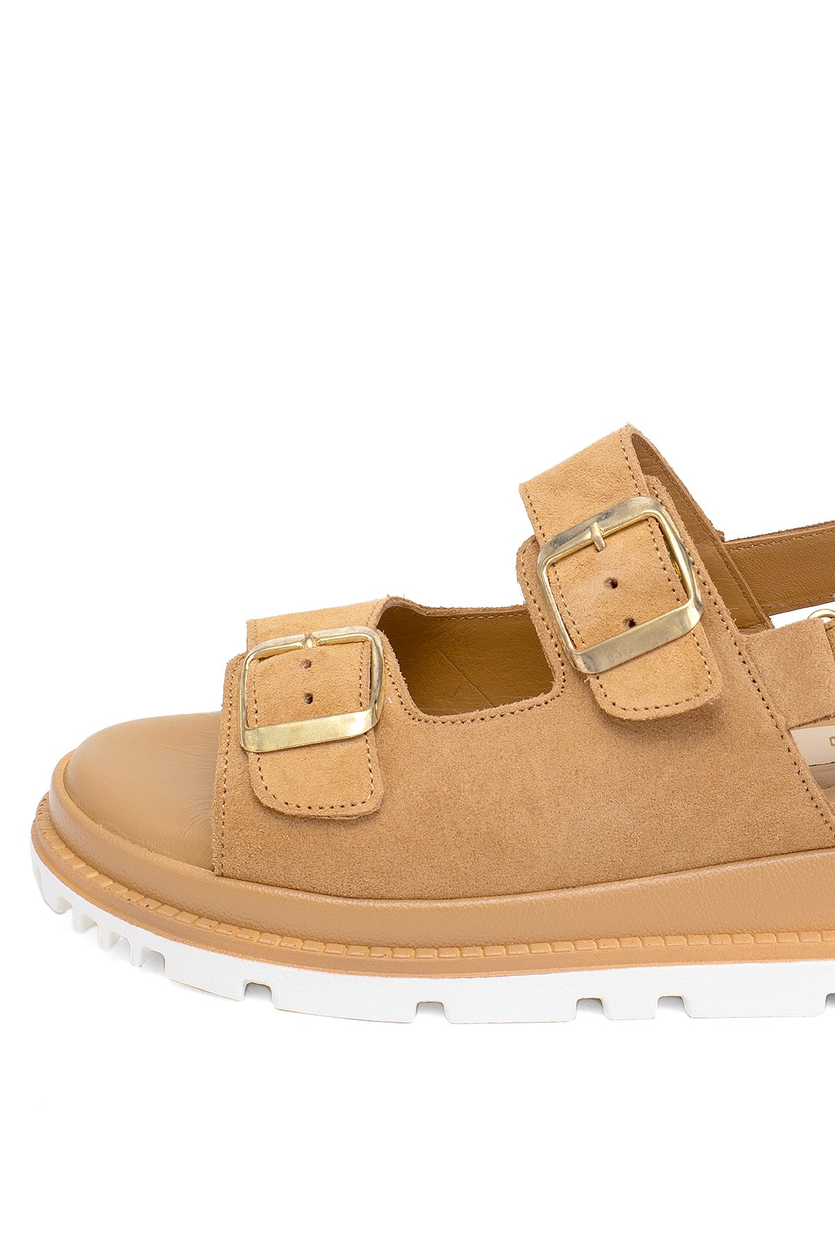 Elit Lexa Kadın Hakiki Deri Düz Sandalet Taba - Görsel 8