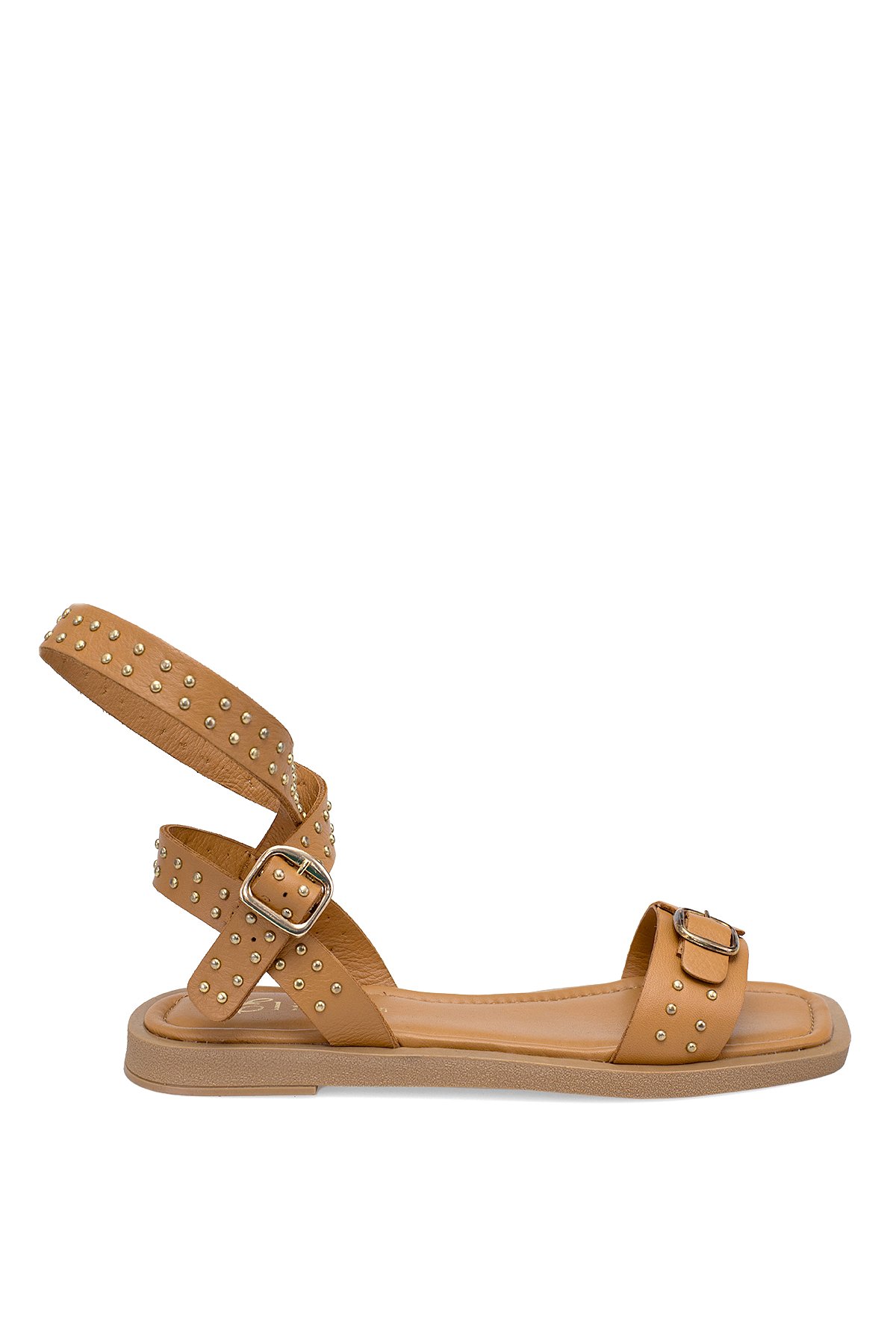 Elit Maribelle Kadın Hakiki Deri Ortopedik Düz Sandalet Taba - Görsel 2