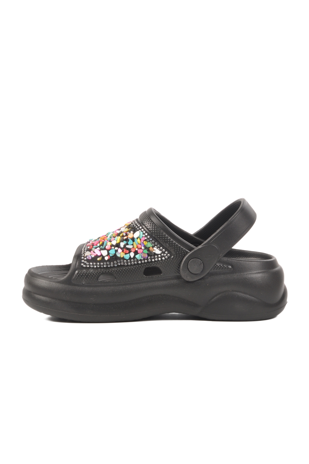 Aspor Siyah İşlemeli Eva Kadın Sabo Terlik - Görsel 3