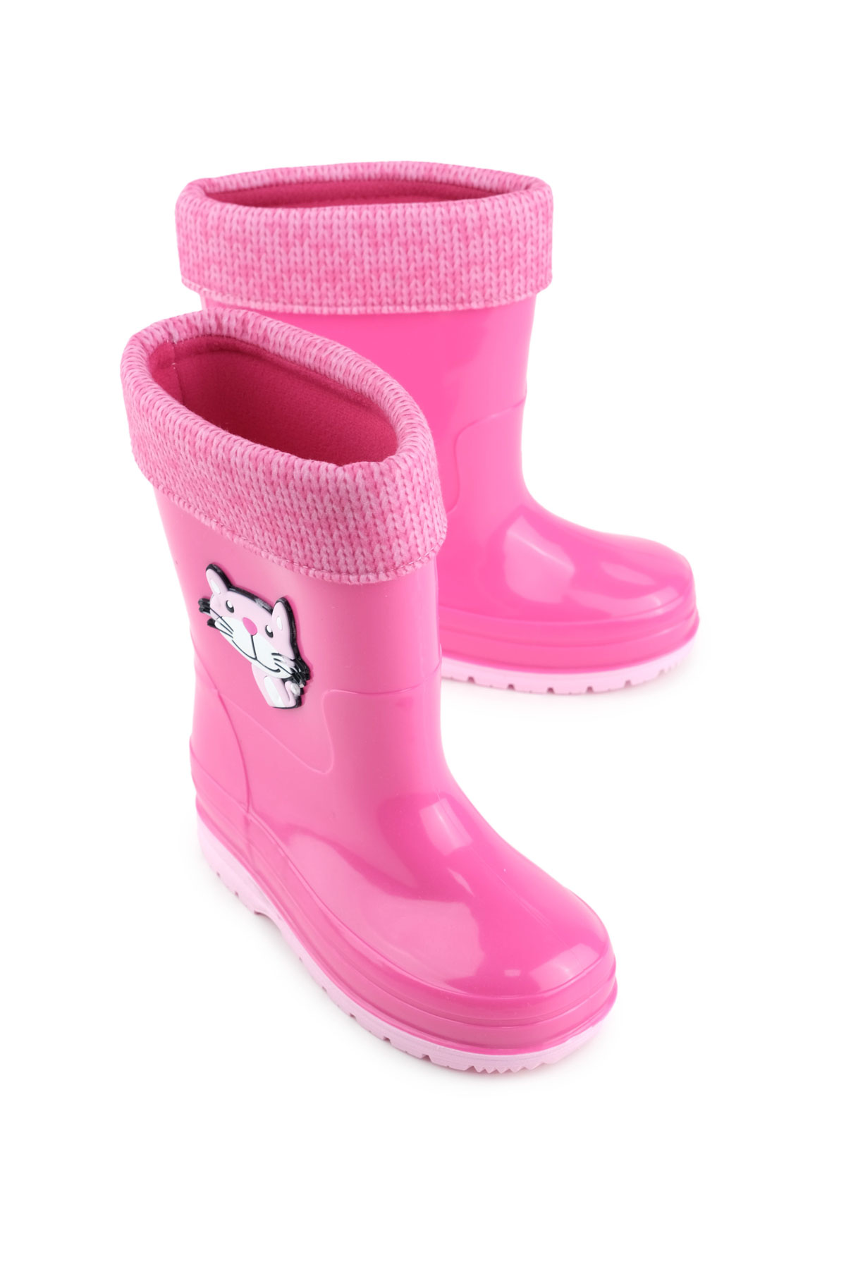 Gezer Gezer Pembe Kız Çocuk Kışlık PVC İçi Sıcak Astarlı Su Geçirmez Yağmur Bot Çizme | Flo Pembe - 2. görsel