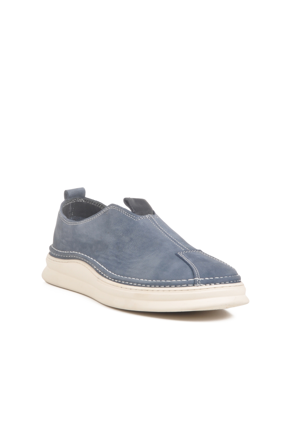 Aspor Mavi Nubuk Hakiki Deri Erkek Casual Ayakkabı - Görsel 4