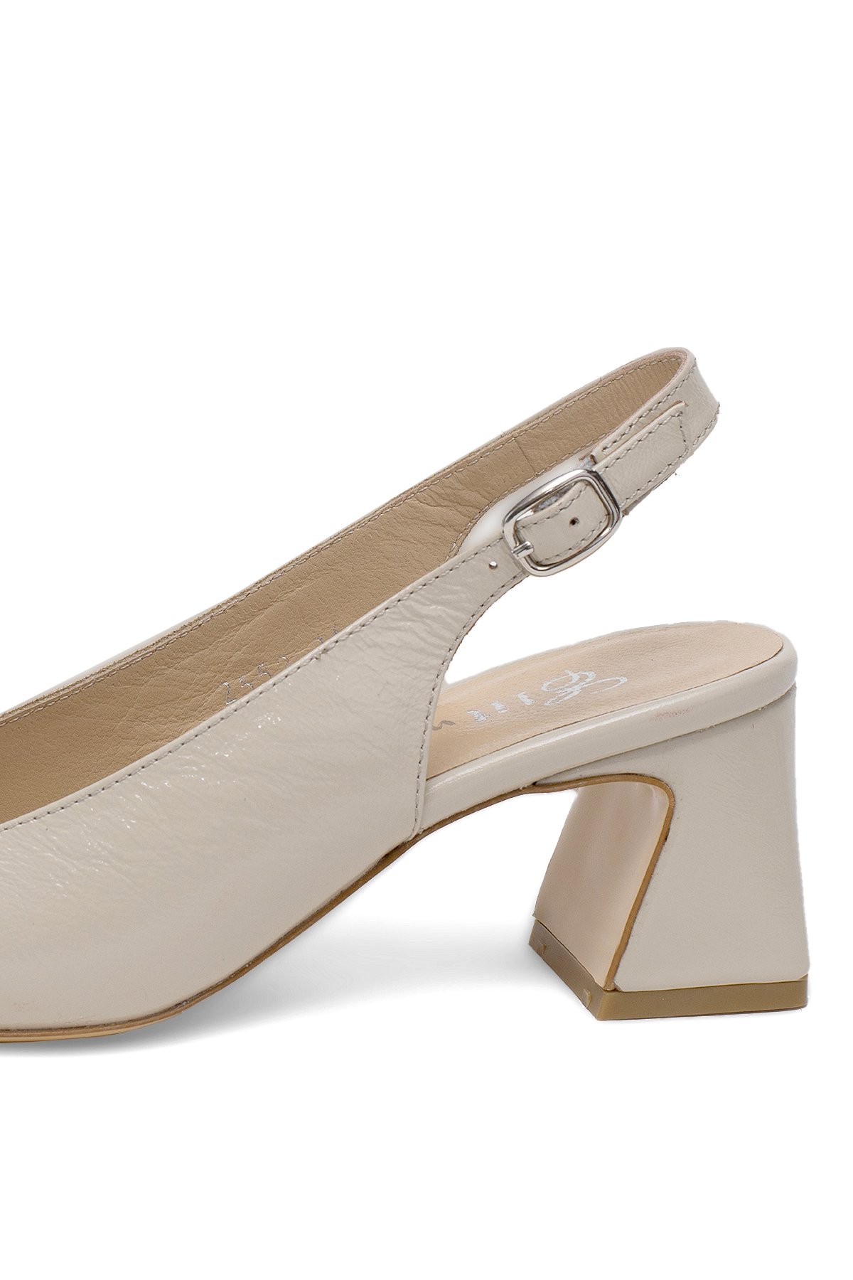 Elit Nivara Kadın Hakiki Deri Klasik Topuklu Ayakkabı Bej - Görsel 9