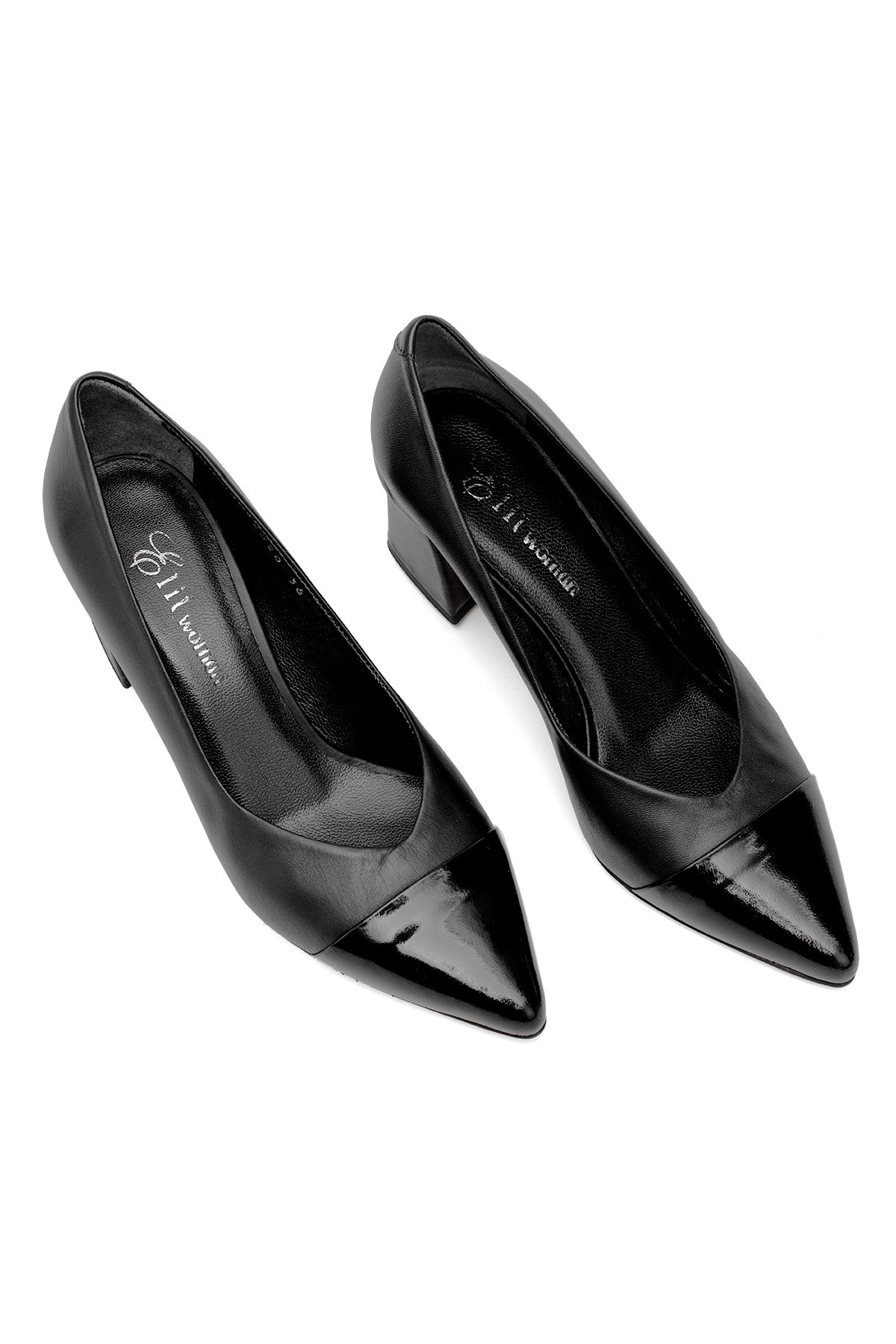 Elit Lavinia Kadın Hakiki Deri Klasik Topuklu Ayakkabı Siyah - Görsel 3