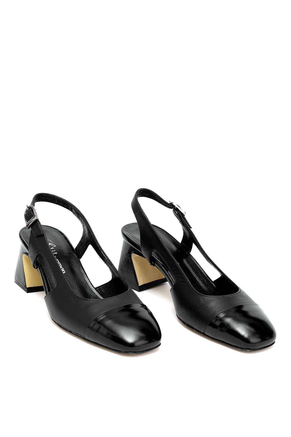 Elit Serina Kadın Hakiki Deri Klasik Topuklu Ayakkabı Siyah - Görsel 2