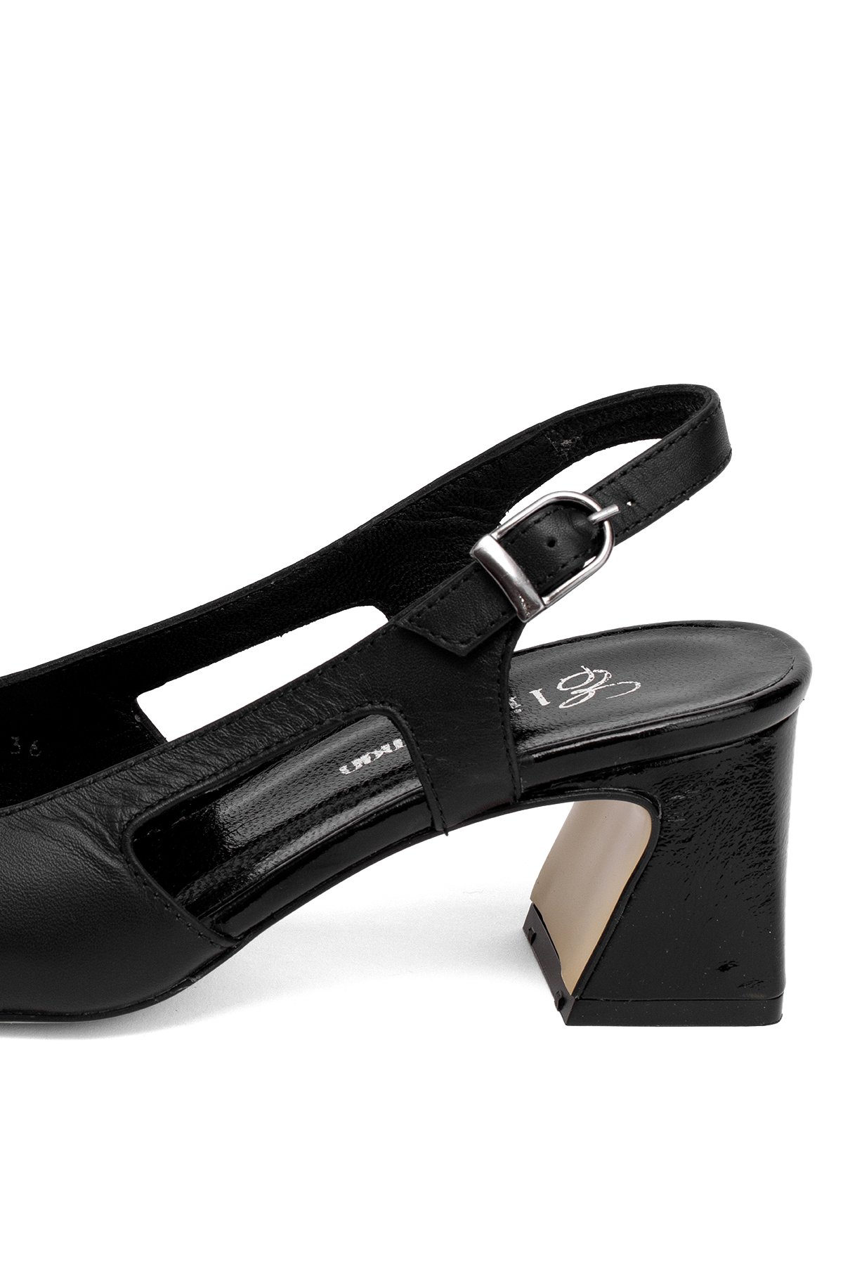 Elit Serina Kadın Hakiki Deri Klasik Topuklu Ayakkabı Siyah - Görsel 8