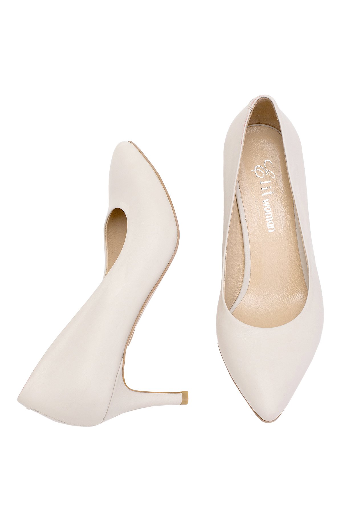 Elit Selestia Kadın Hakiki Deri Stiletto Bej - Görsel 5