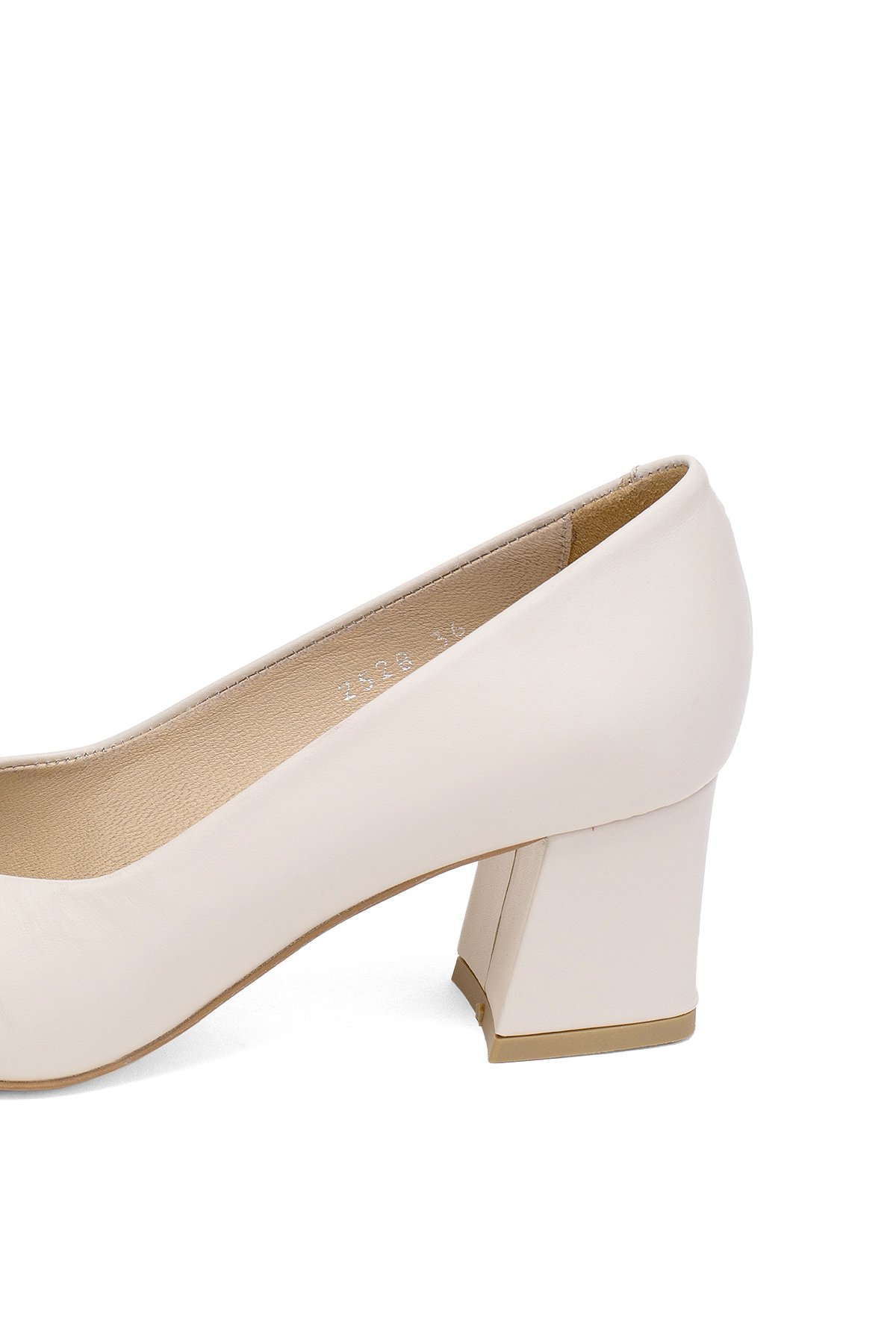 Elit Lavinia Kadın Hakiki Deri Klasik Topuklu Ayakkabı Bej - Görsel 8