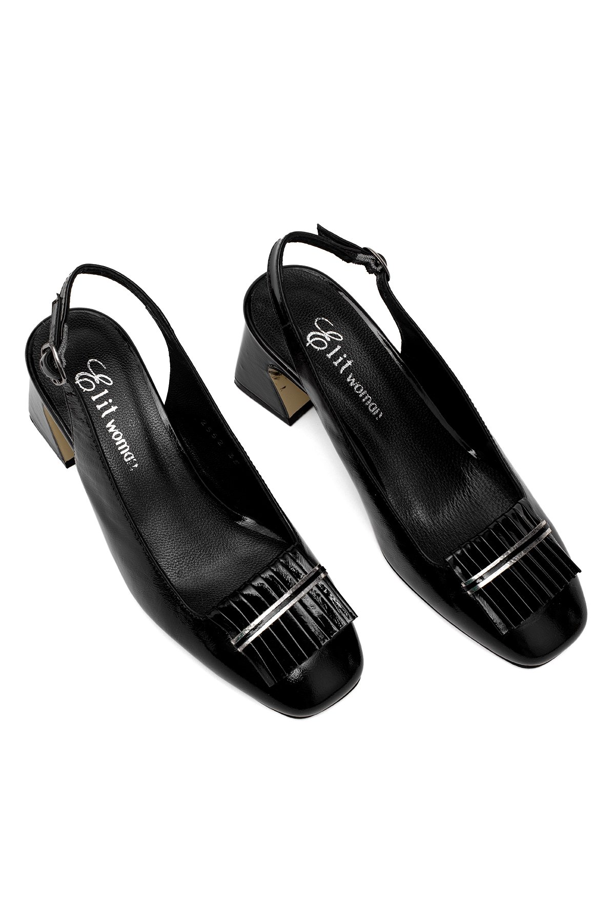 Elit Nivara Kadın Hakiki Deri Klasik Topuklu Ayakkabı Siyah - Görsel 3