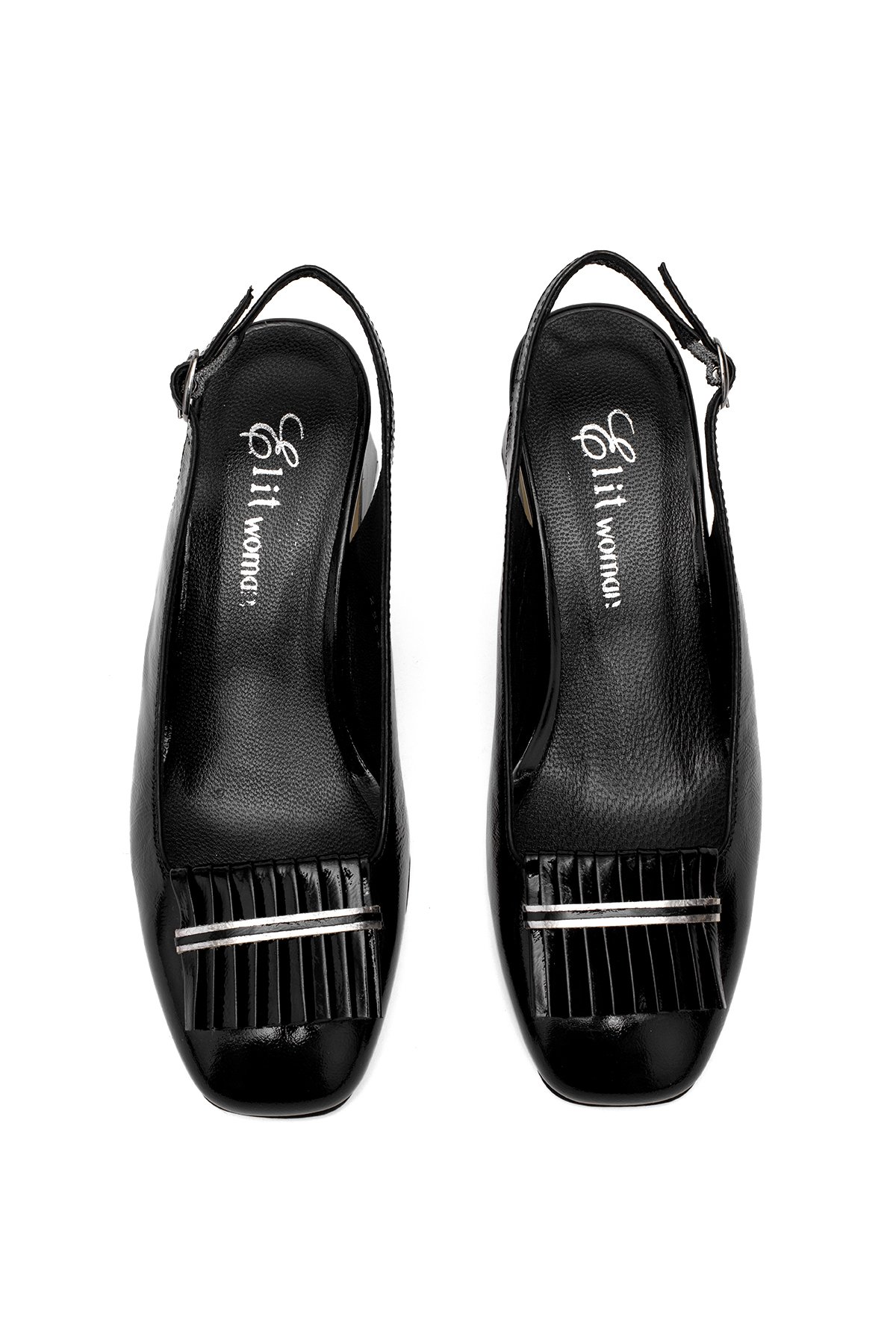 Elit Nivara Kadın Hakiki Deri Klasik Topuklu Ayakkabı Siyah - Görsel 4