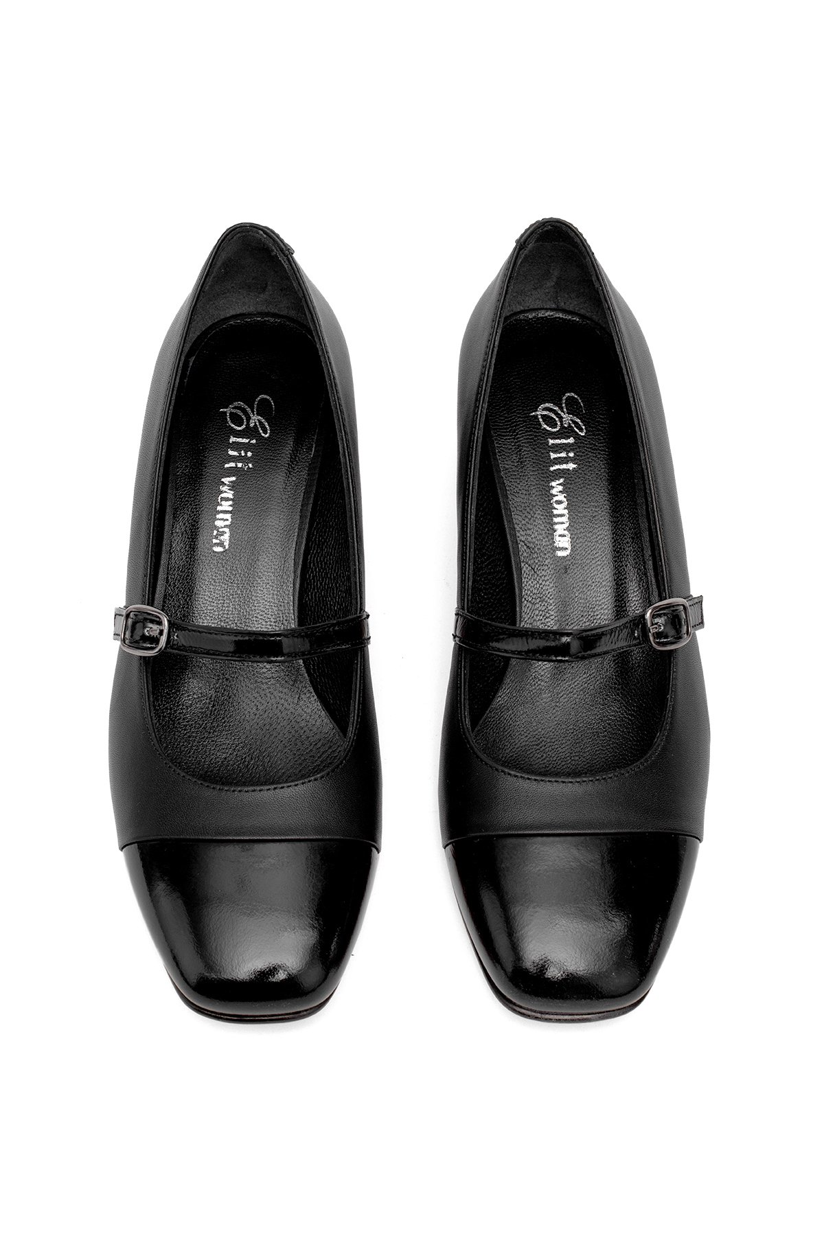 Elit Bellisa Kadın Hakiki Deri Klasik Topuklu Ayakkabı Siyah - Görsel 4