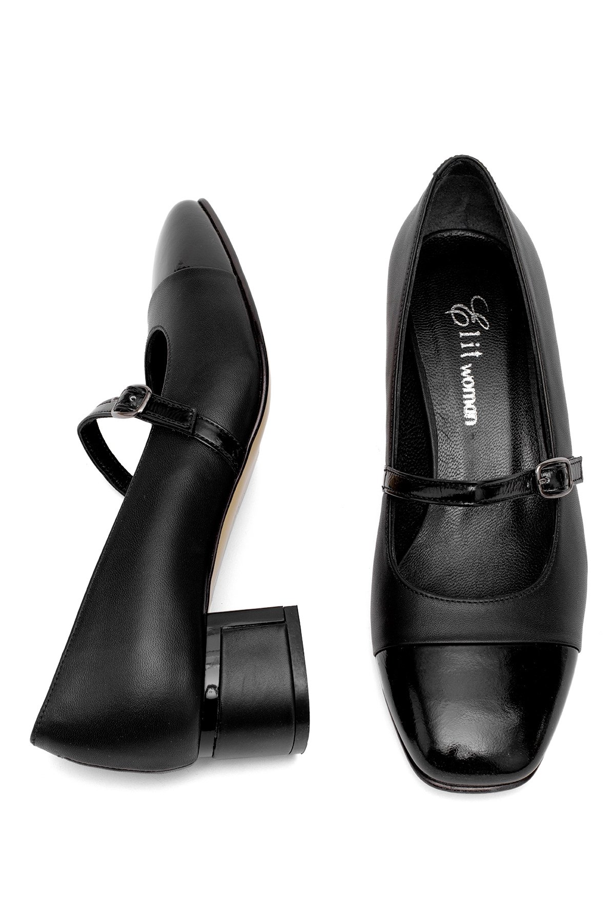 Elit Bellisa Kadın Hakiki Deri Klasik Topuklu Ayakkabı Siyah - Görsel 5