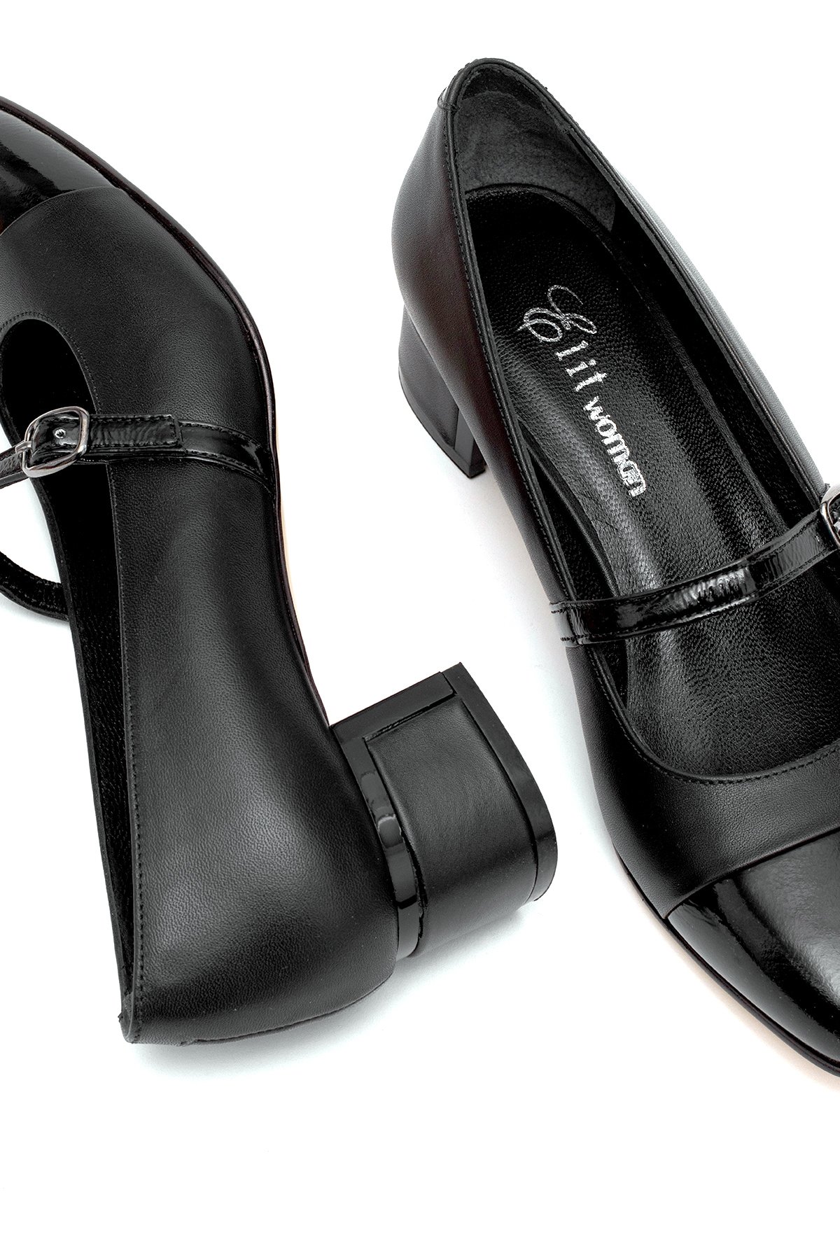 Elit Bellisa Kadın Hakiki Deri Klasik Topuklu Ayakkabı Siyah - Görsel 6