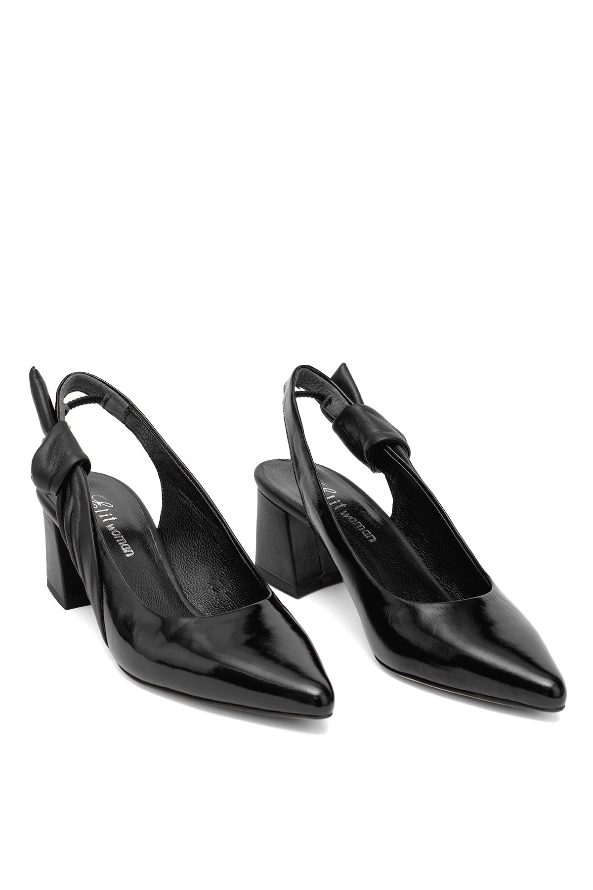 Elit Amina Kadın Hakiki Deri Klasik Topuklu Ayakkabı Siyah - Görsel 2