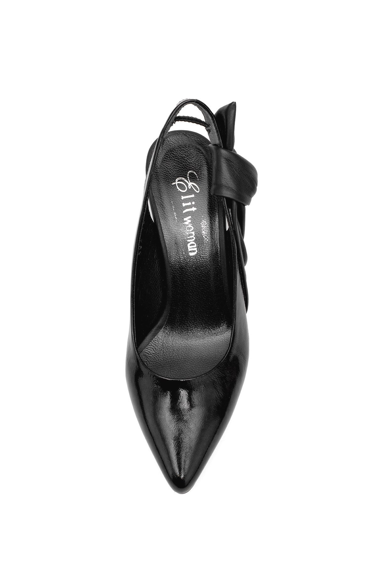 Elit Amina Kadın Hakiki Deri Klasik Topuklu Ayakkabı Siyah - Görsel 7
