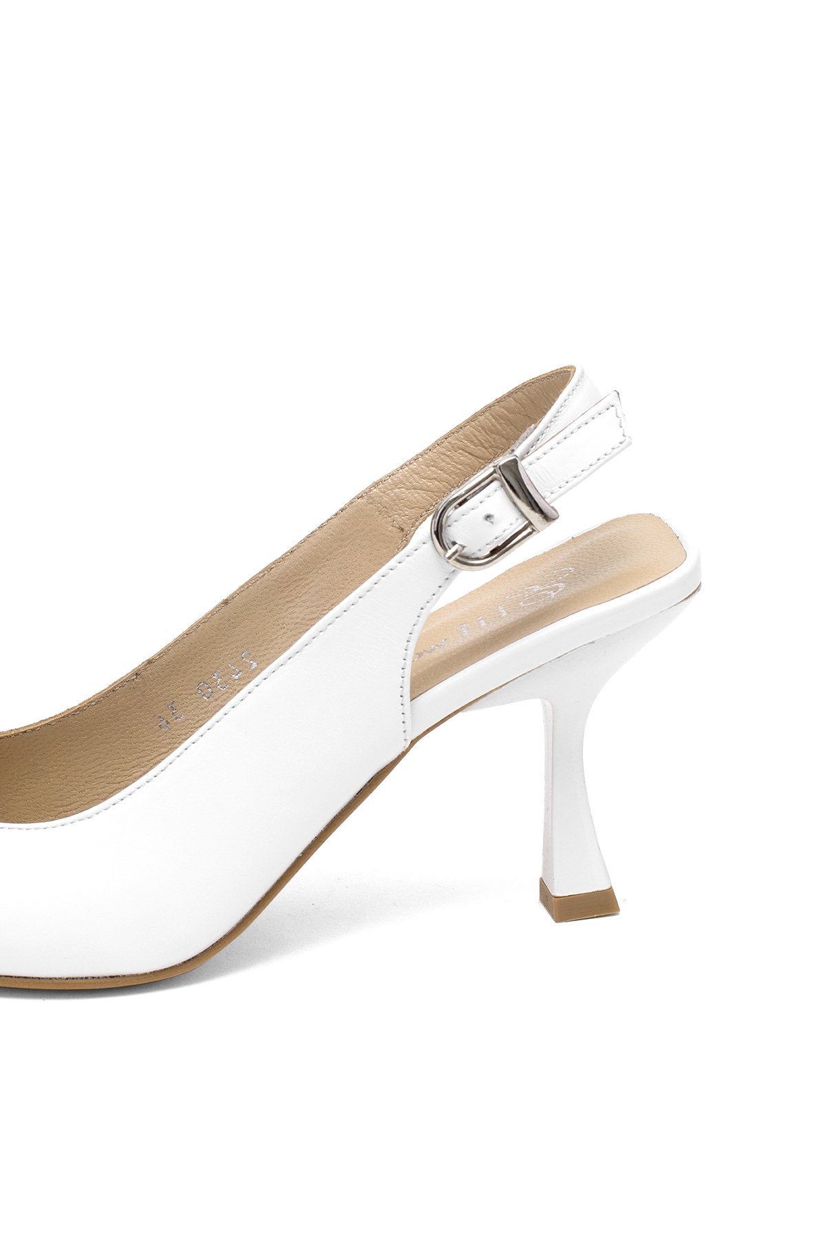 Elit Calissa Kadın Hakiki Deri Klasik Topuklu Ayakkabı Beyaz - Görsel 8