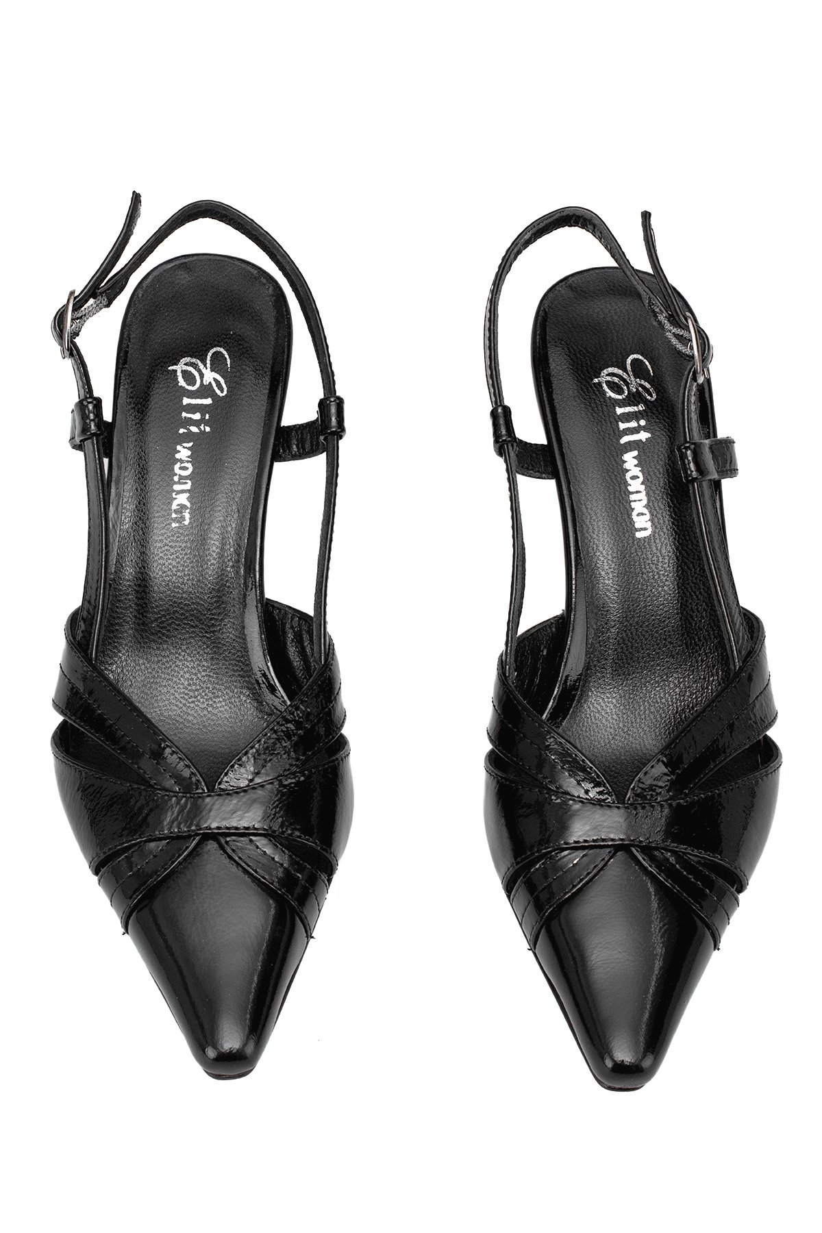 Elit Evelina Kadın Hakiki Deri Klasik Topuklu Ayakkabı Siyah - Görsel 4