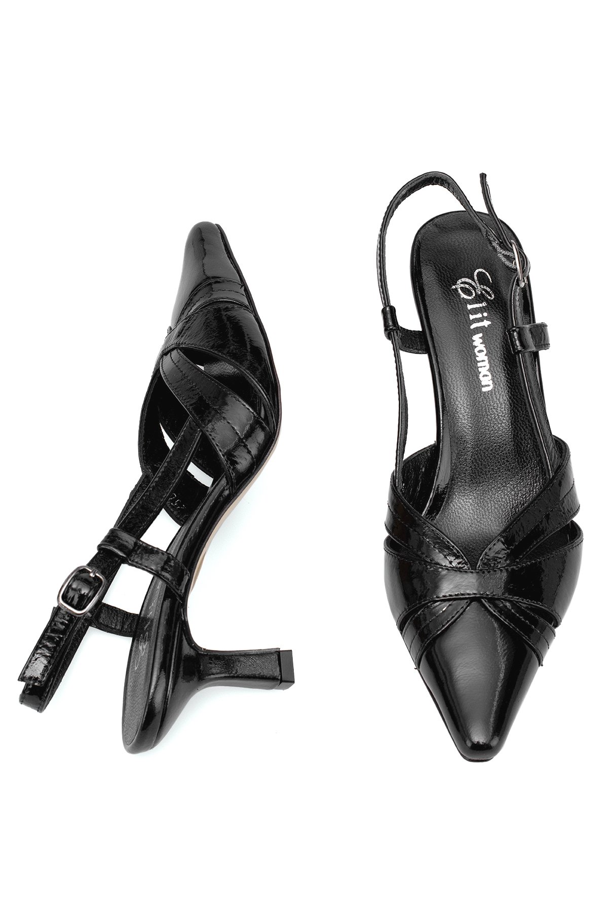 Elit Evelina Kadın Hakiki Deri Klasik Topuklu Ayakkabı Siyah - Görsel 5