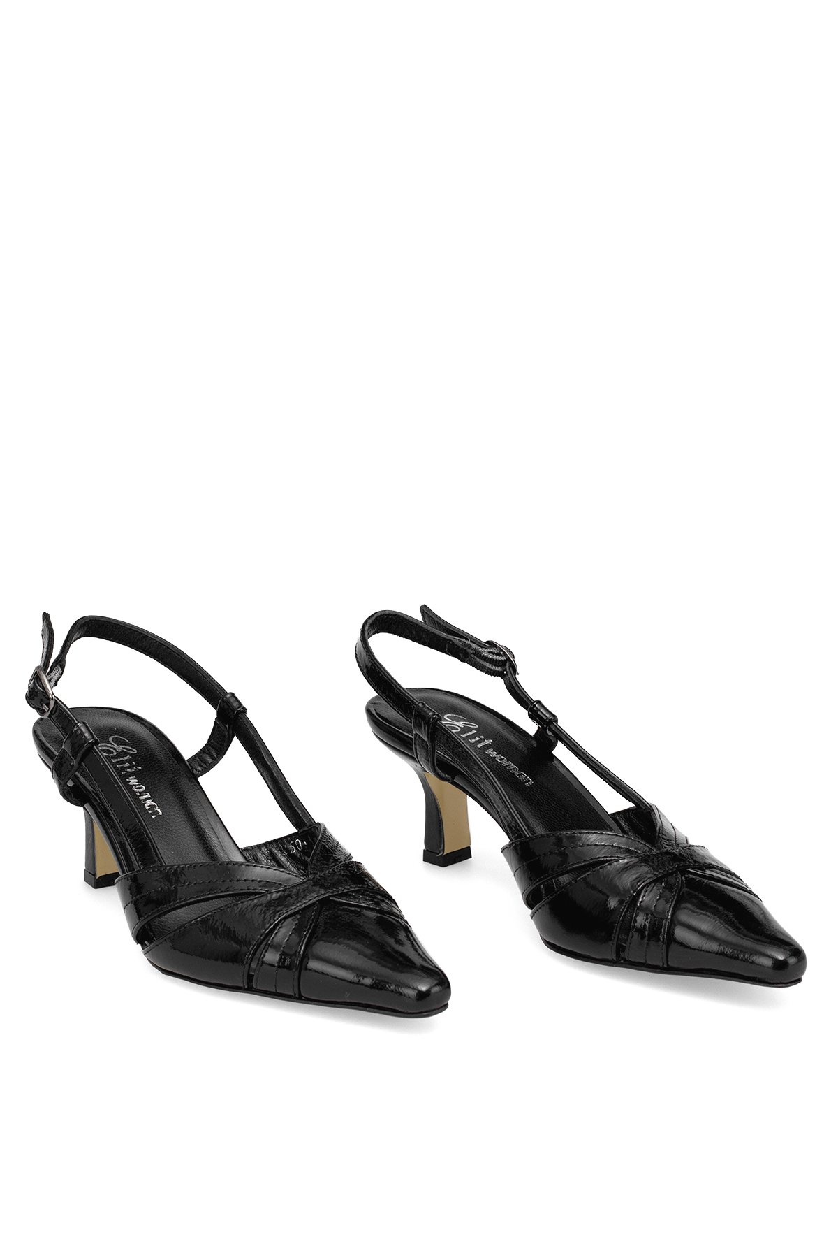 Elit Evelina Kadın Hakiki Deri Klasik Topuklu Ayakkabı Siyah - Görsel 8