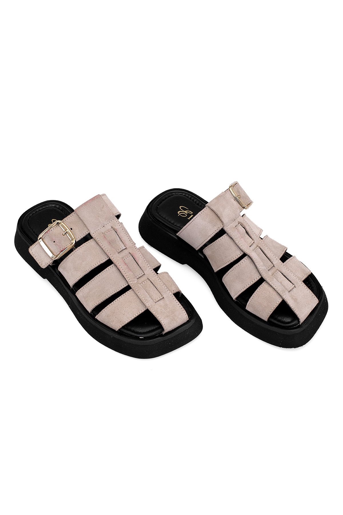 Elit Florencia Kadın Hakiki Süet Deri Ortopedik Düz Terlik Gri - Görsel 3