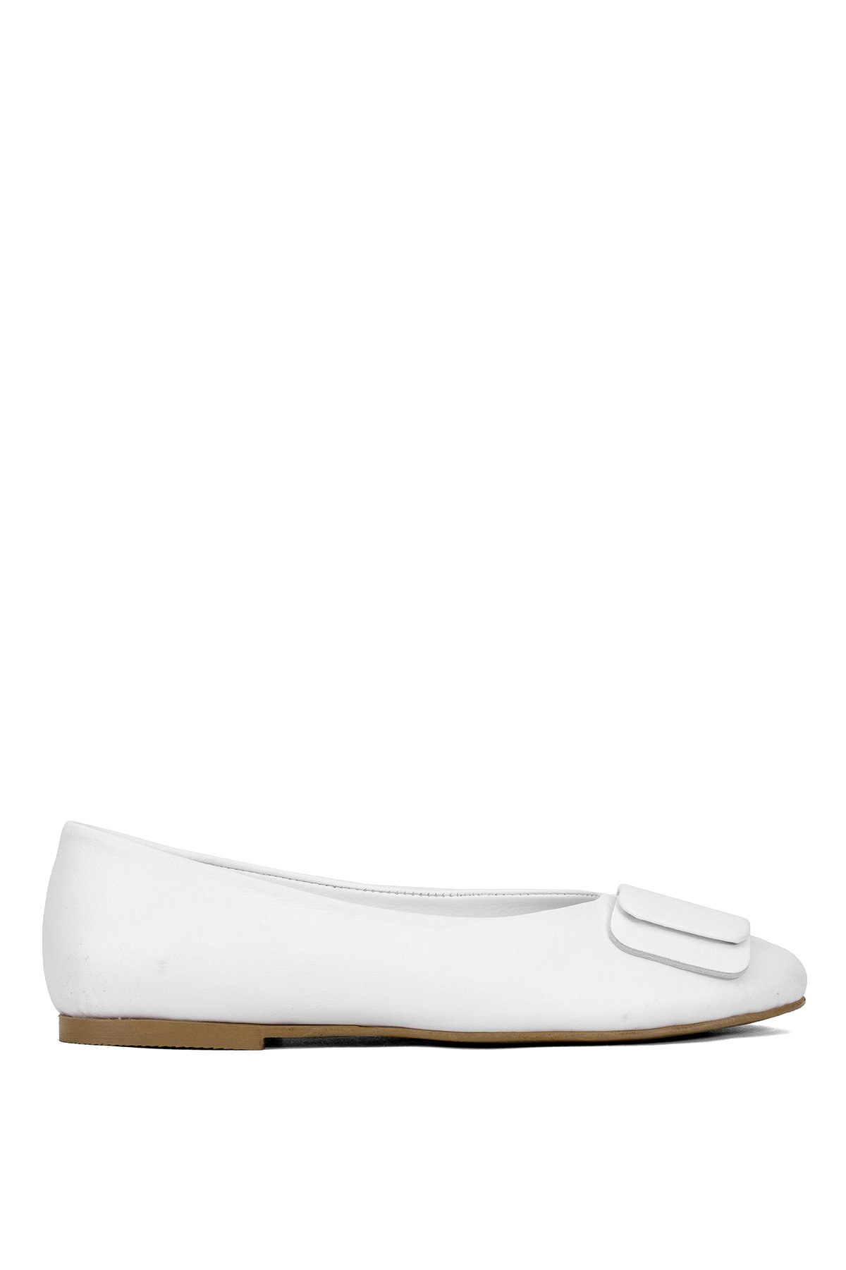 Elit Nova Kadın Hakiki Deri Babet Beyaz - Görsel 2