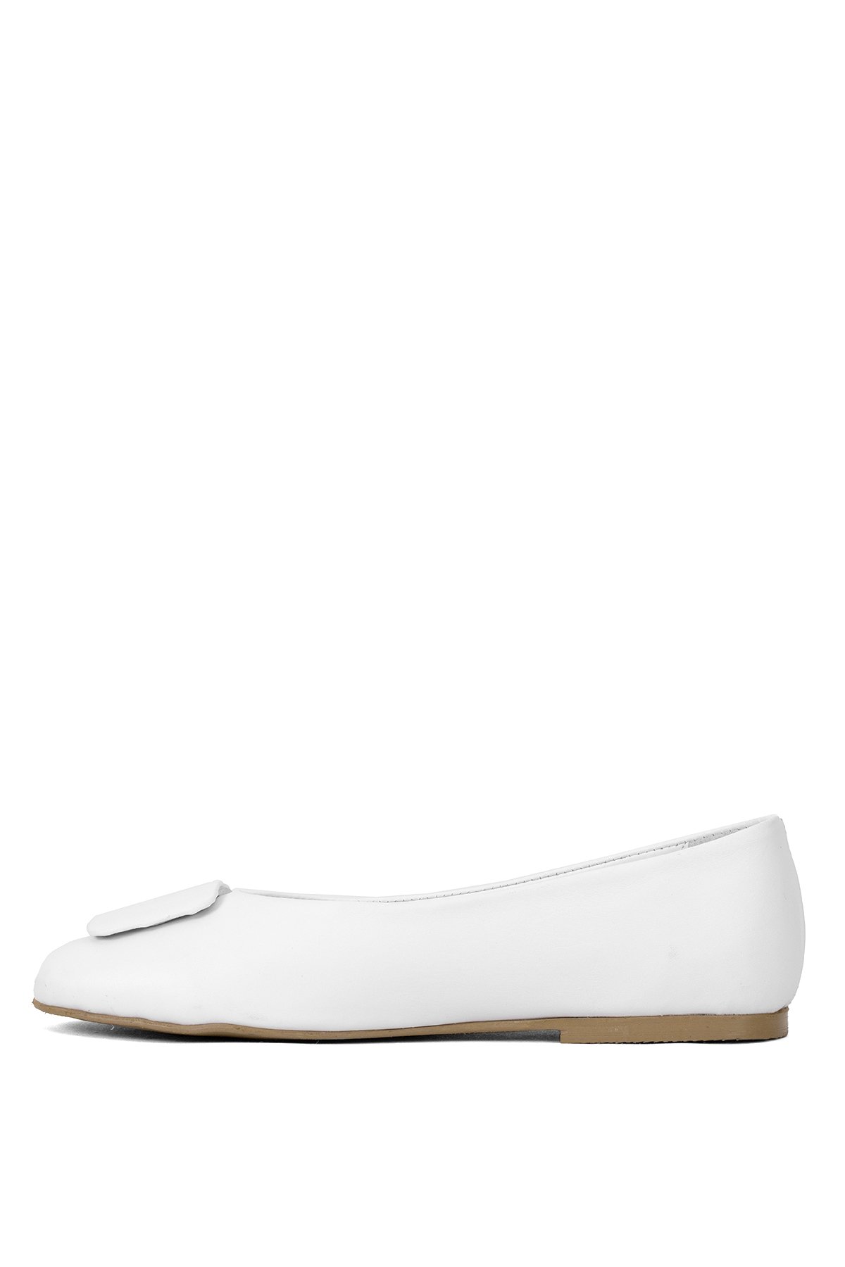 Elit Nova Kadın Hakiki Deri Babet Beyaz - Görsel 4