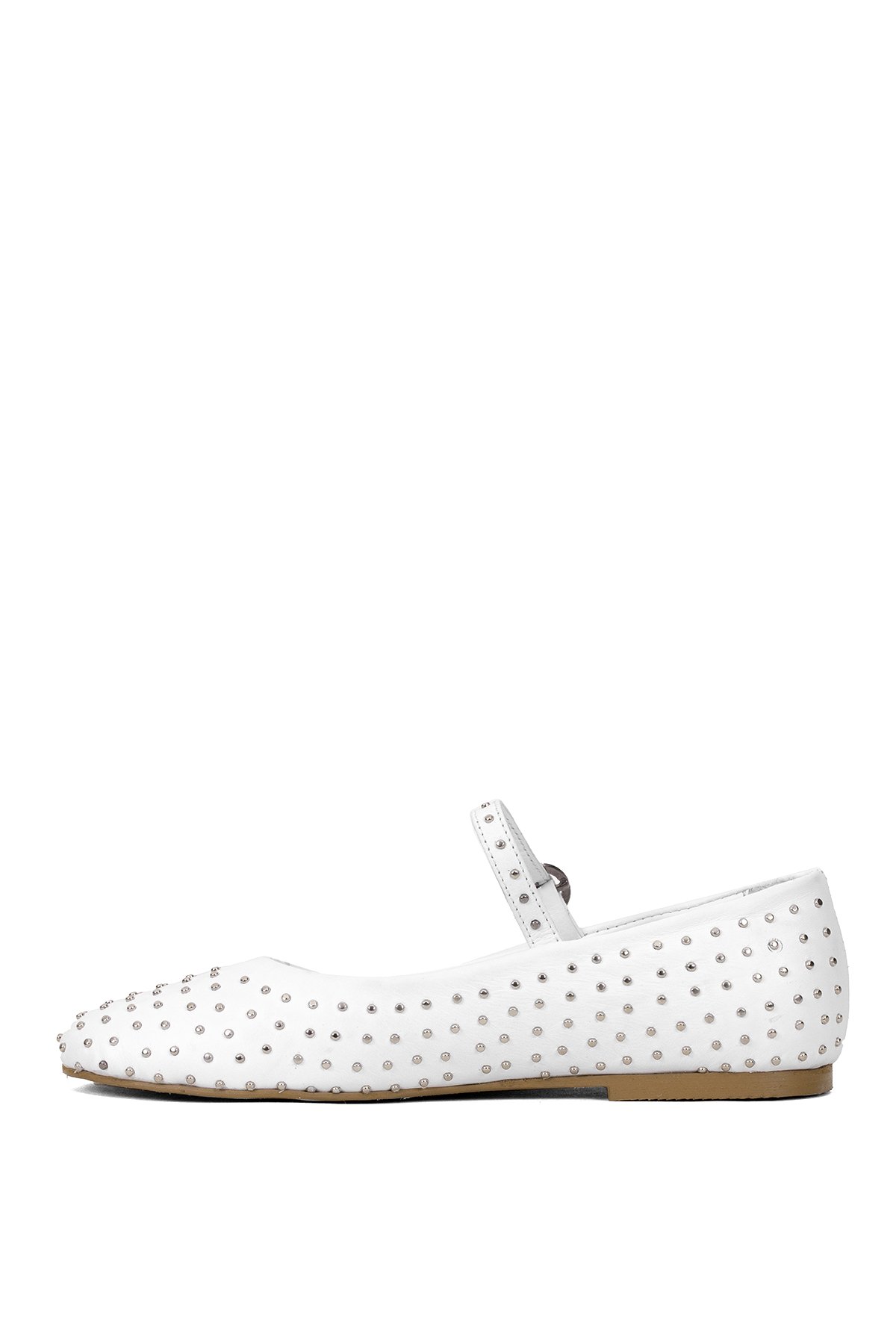 Elit Jada Kadın Hakiki Deri Troklu Babet Beyaz - Görsel 4