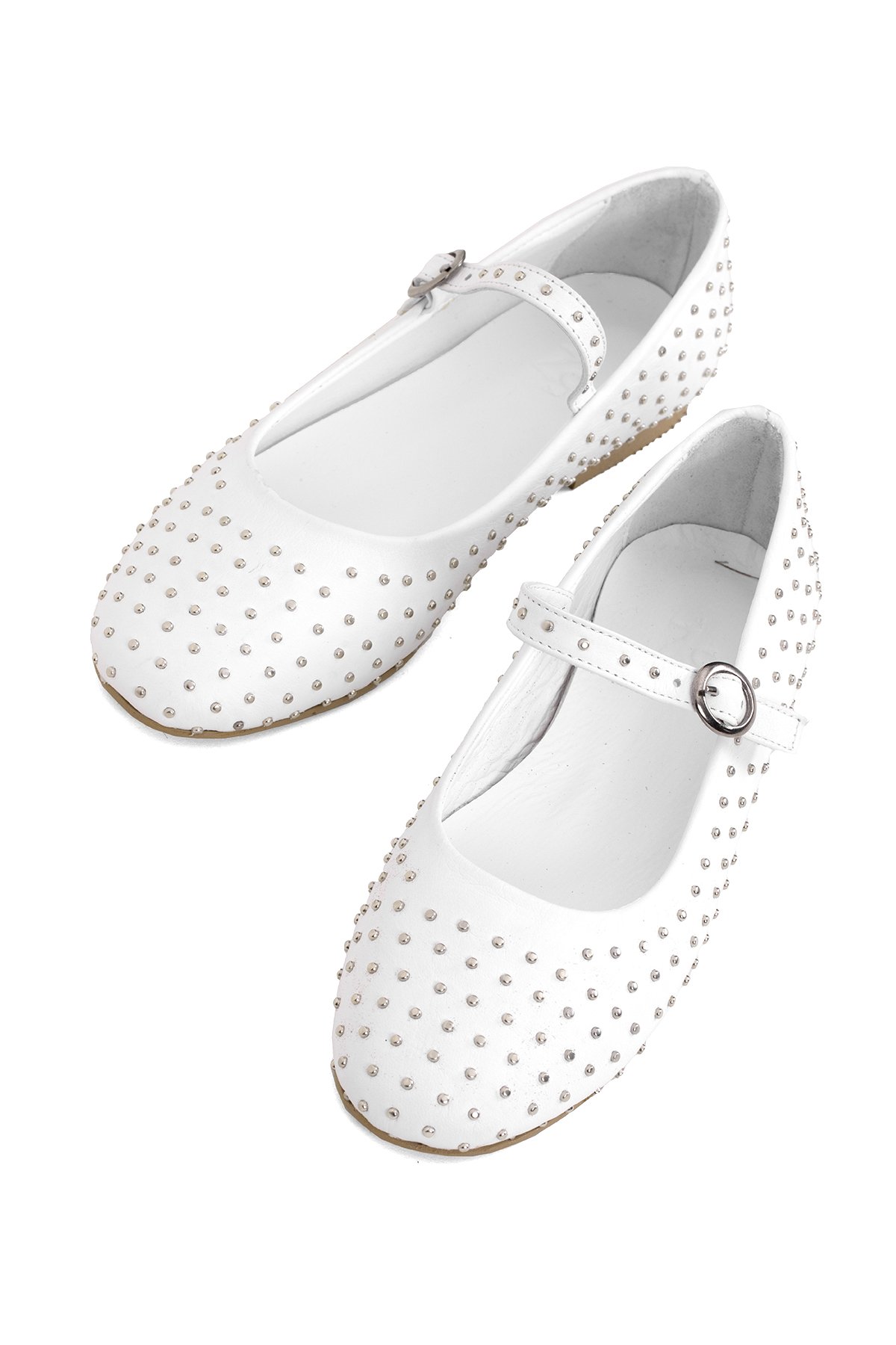 Elit Jada Kadın Hakiki Deri Troklu Babet Beyaz - Görsel 5