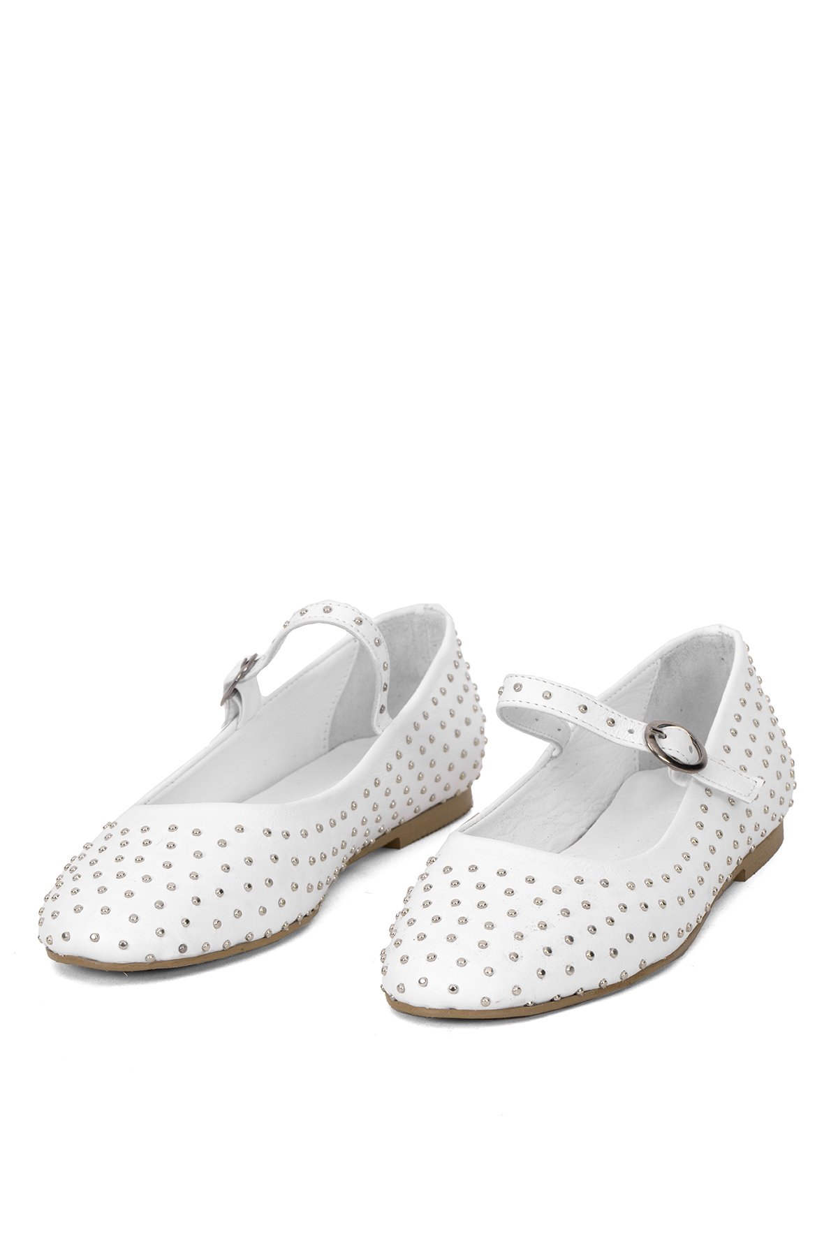 Elit Jada Kadın Hakiki Deri Troklu Babet Beyaz - Görsel 6