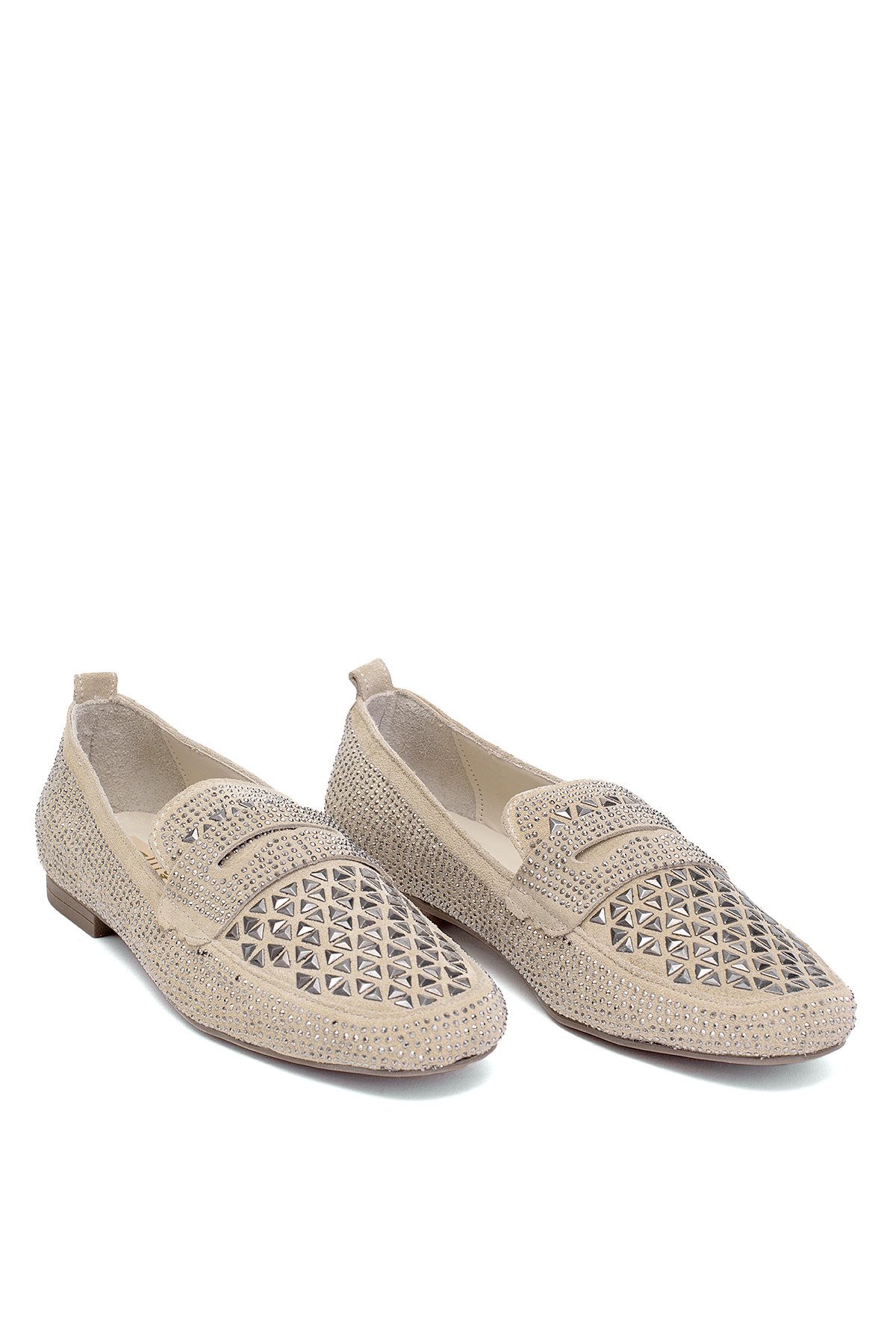 Elit Liora Kadın Hakiki Deri Troklu Babet Bej - Görsel 2